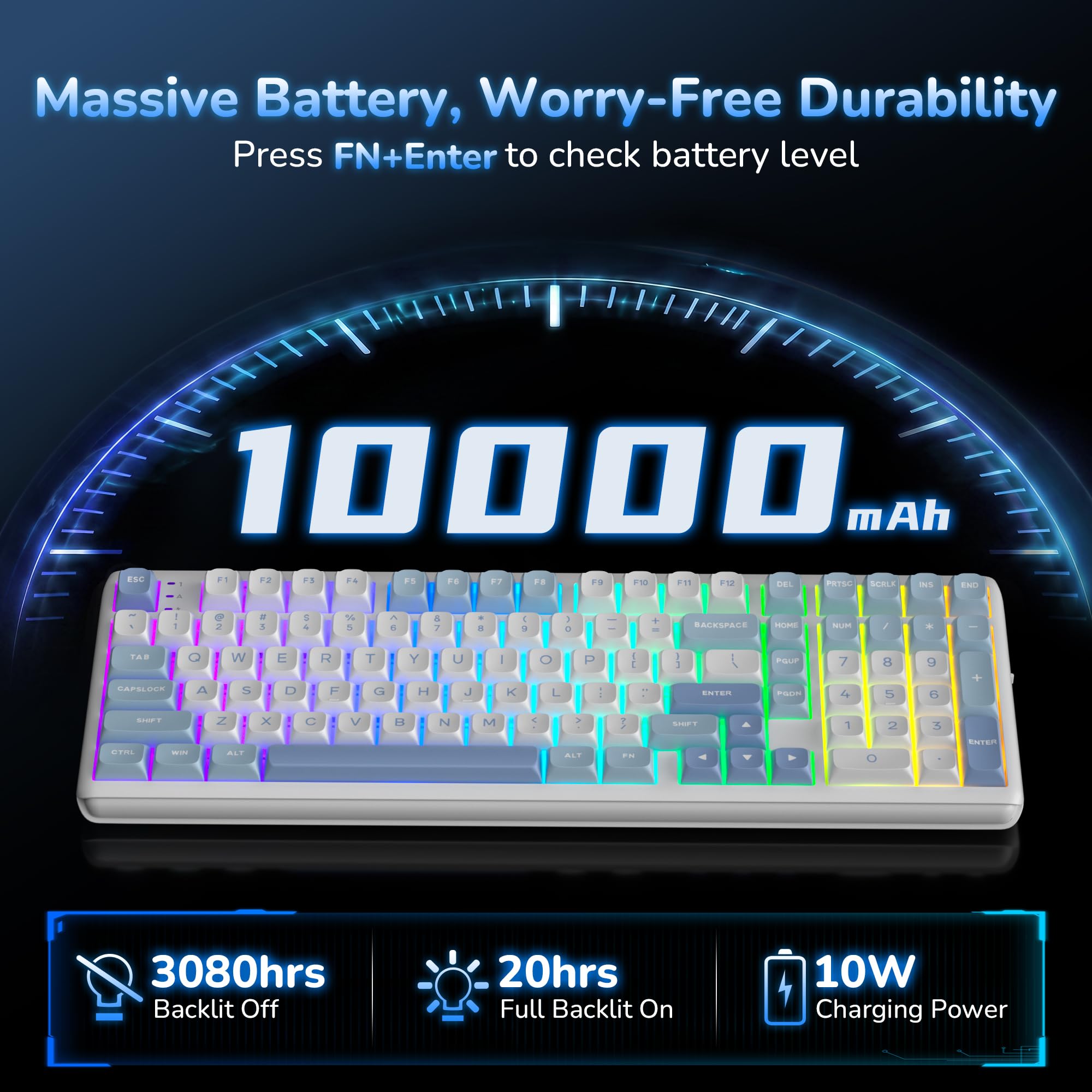 RK ROYAL KLUDGE R99 8K tastiera meccanica wireless interruttori, QWERTY