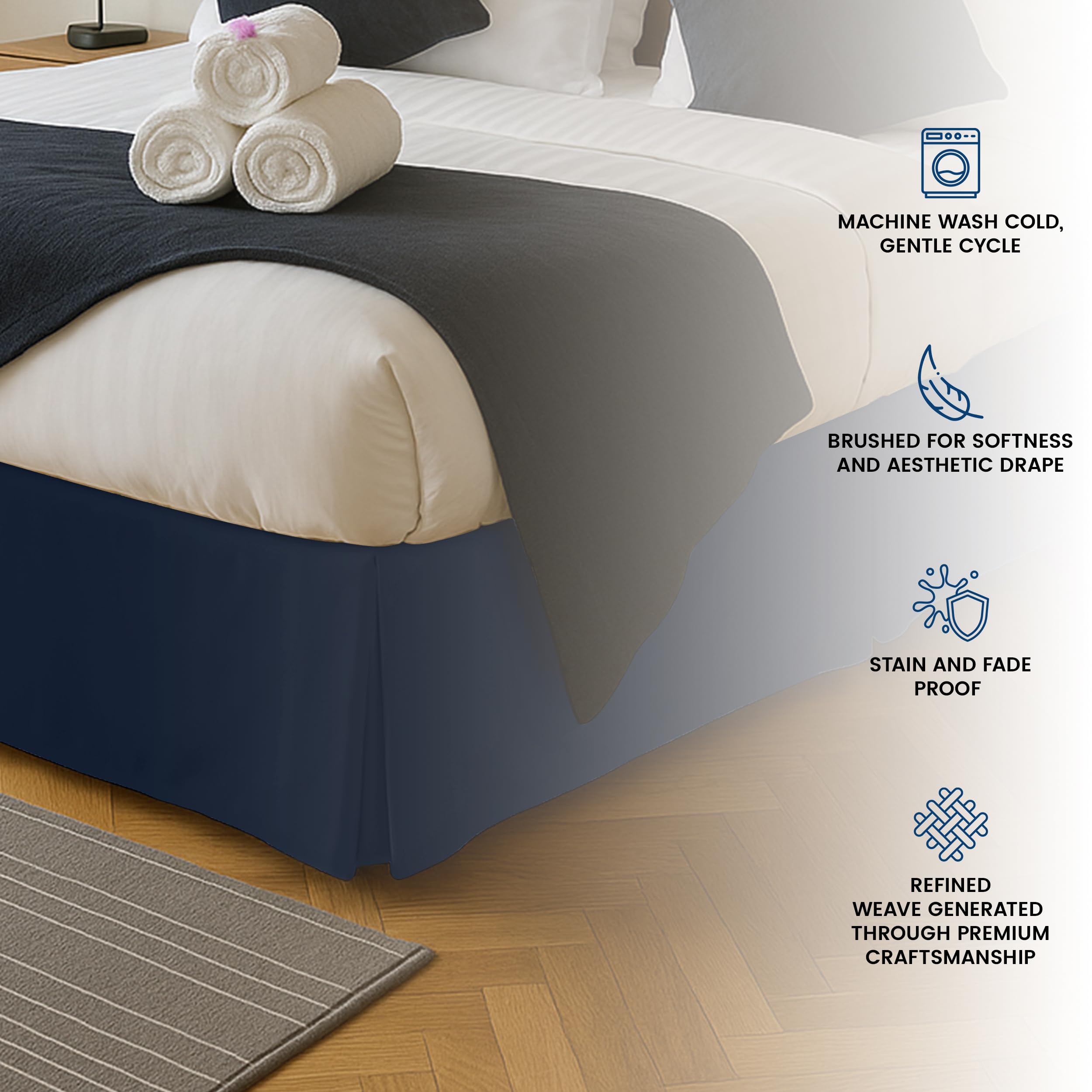 Utopia Bedding Falda de Cama Individual – Suave Volantes Plisados cuádruples – Fácil Ajuste con caída a Medida de 16 Pulgadas – Calidad de Hotel, Resistente al Encogimiento y a la decoloración