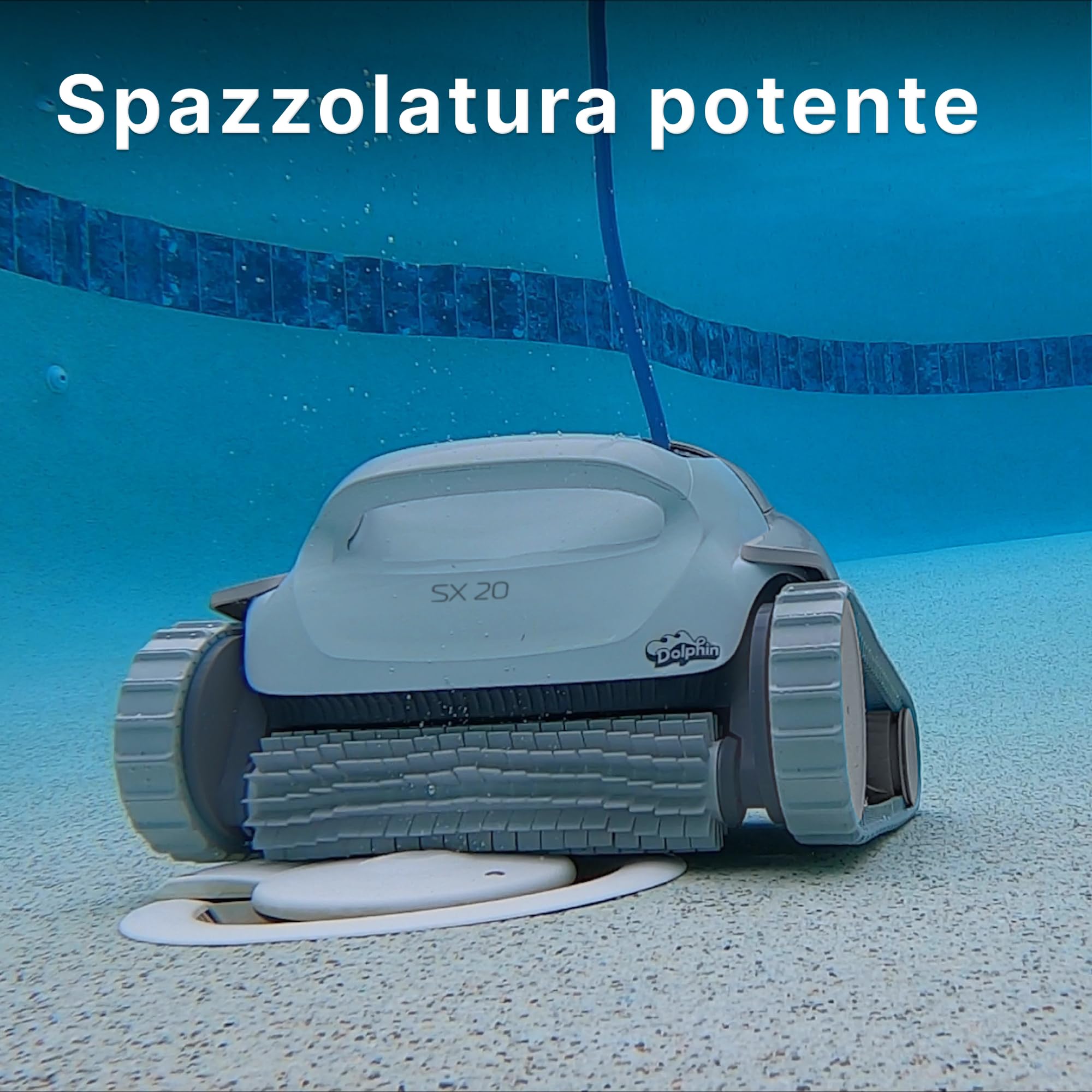 Dolphin SX 20 Robot pulitore automatico per piscina interrata e fuori terra fino a 10m - Pulizia pareti e fondo - Accessori piscina