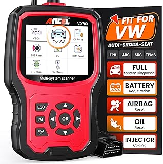 ANCEL VD700 Full Systems Diagnostic Tool for VW Audi Skoda Seat Diagnosis, All Functions Volkswagen OBD2 Scanner Car Code ...