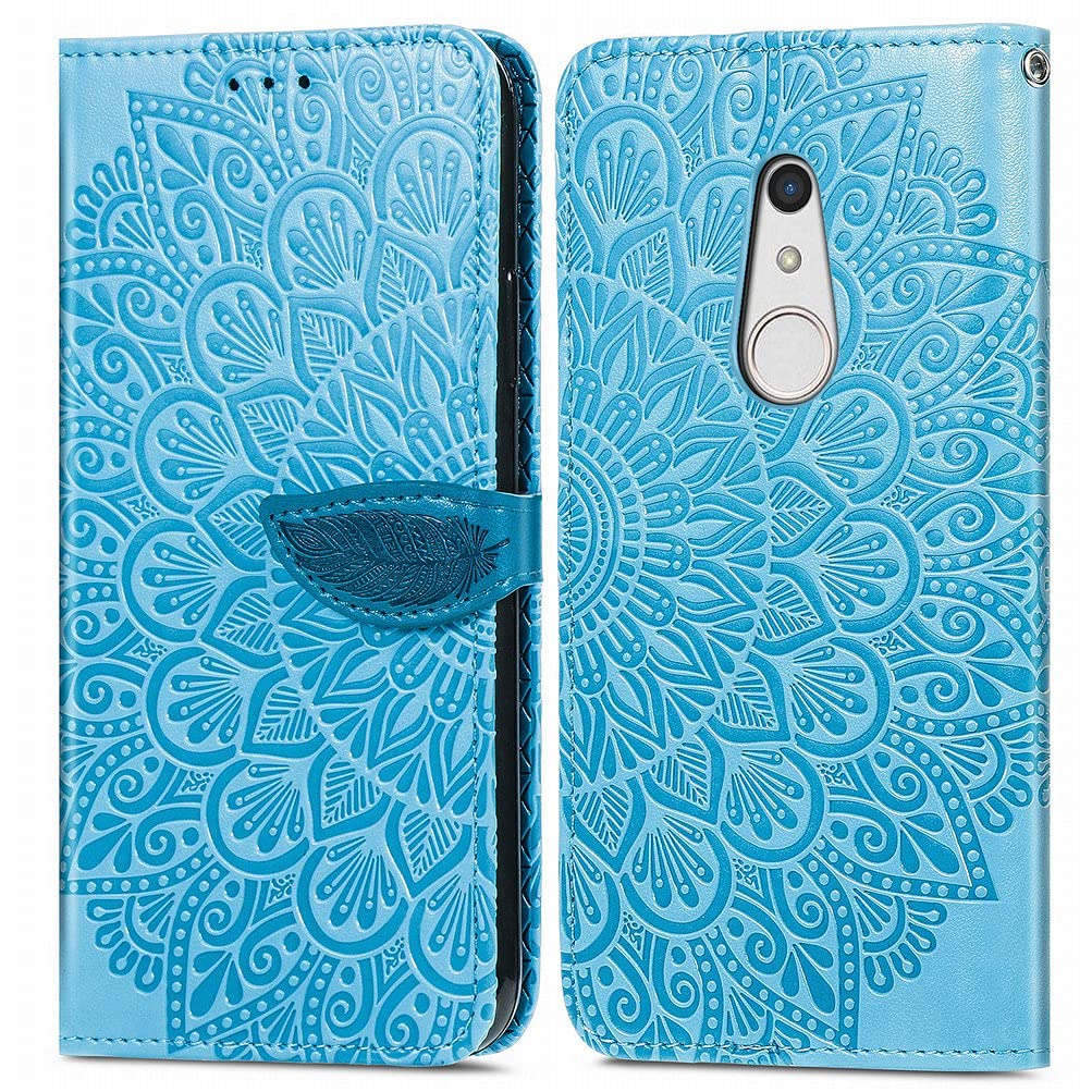 LEMORRY Case for Arrows Be4 Plus F-41B Leather Wallet Case, Arrows F-41B Phone Case Flip Pouch Slim Fit Bumper Protection Magnetic Strap Stand Card Slot Soft TPU Cover for Fujitsu F-41B, Blue