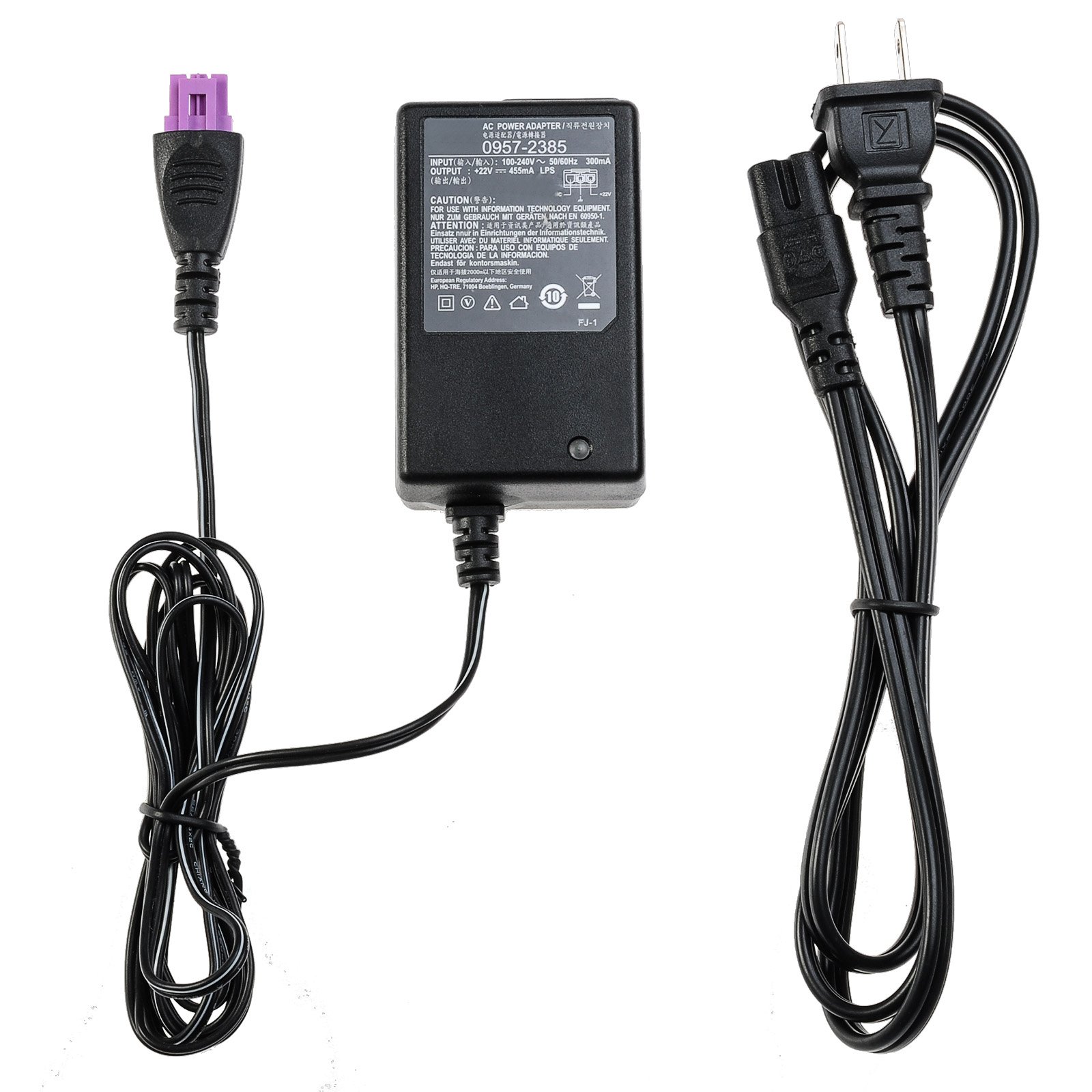 eTzone Printer AC Adapter Power Supply Cord for HP 0957-2403, 0957-2385; HP Deskjet 1010 1510 1512 1514 1518 2540 2542 2544; HP Officejet 2620, Printer Charger Power Cable (22V 455mA with Power Cord)