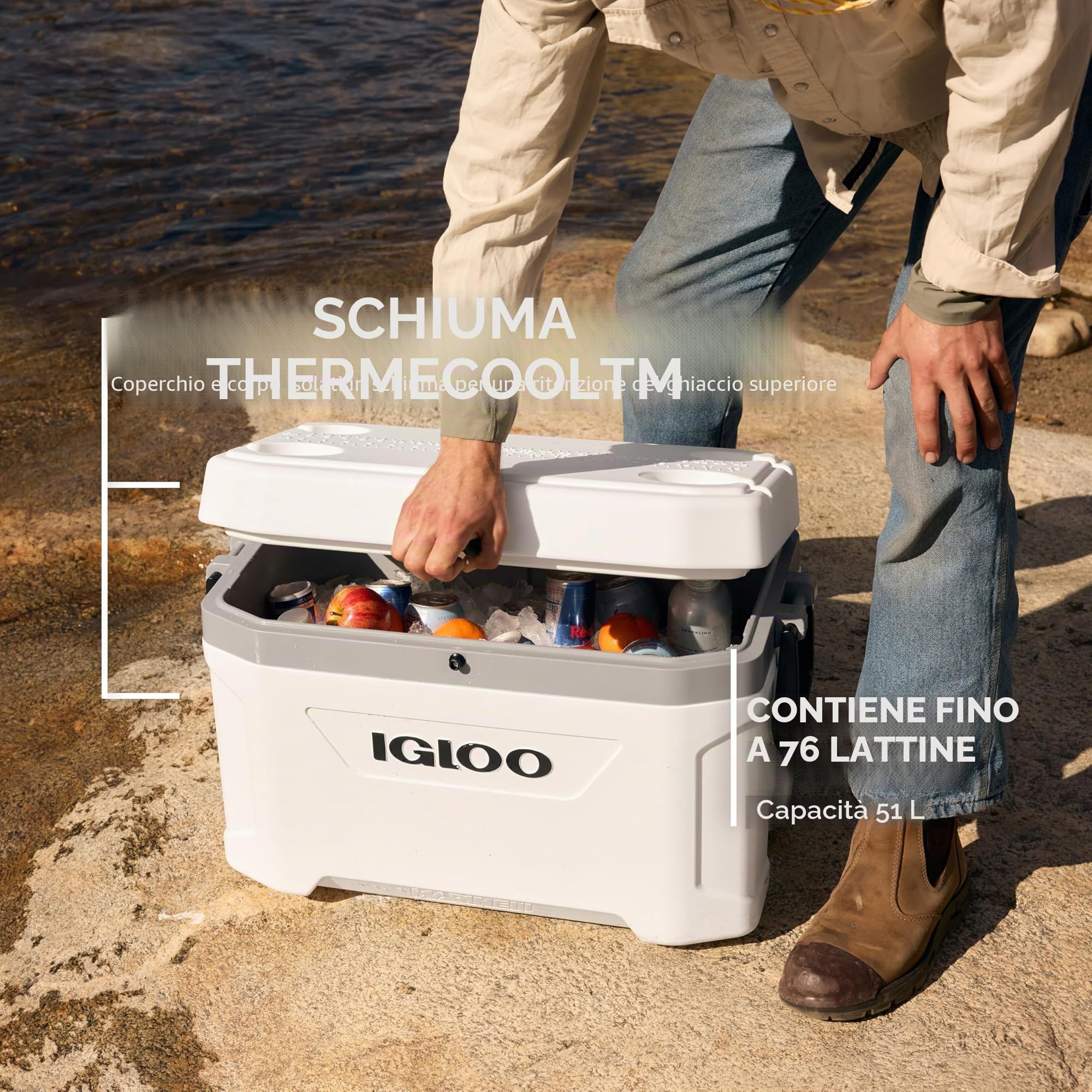 IGLOO Marine Ultra, Frigorifero all’Aperto, Bianco, 51 Litro