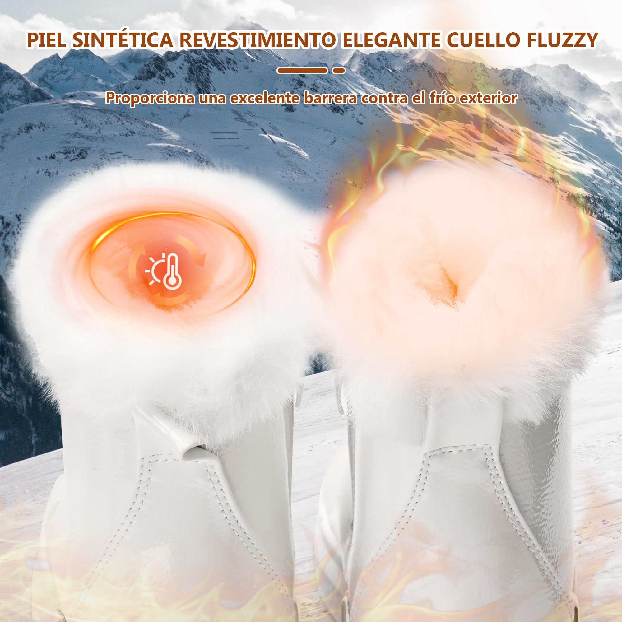 GLAMORA Caldi stivali invernali da donna – scarpe da ginnastica antiscivolo con fodera in pelliccia sintetica, cerniera interna, impermeabili, comodi stivaletti, scarpe con lacci per l'esterno