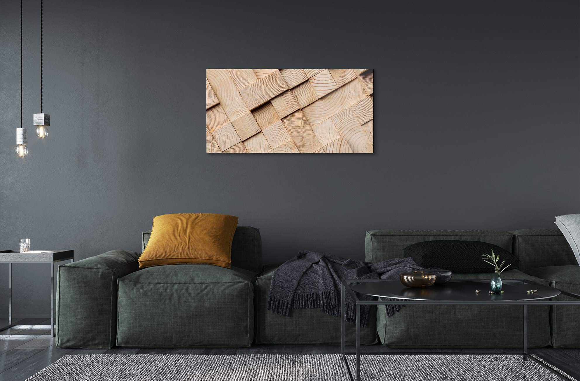 Tulup Impresión acríl Acrílico 100x50cm Impresa Decoración Imagen Cuadro sobre acríl Pinturas – Composición De Madera del Grano