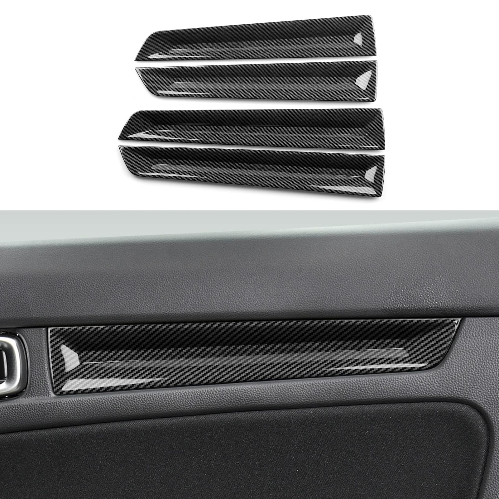 Car Inner Door Handle Strips Cover Decals for 2022-2026 Honda Civic 11th Gen Accessories ABS Carbon Fiber Stickers