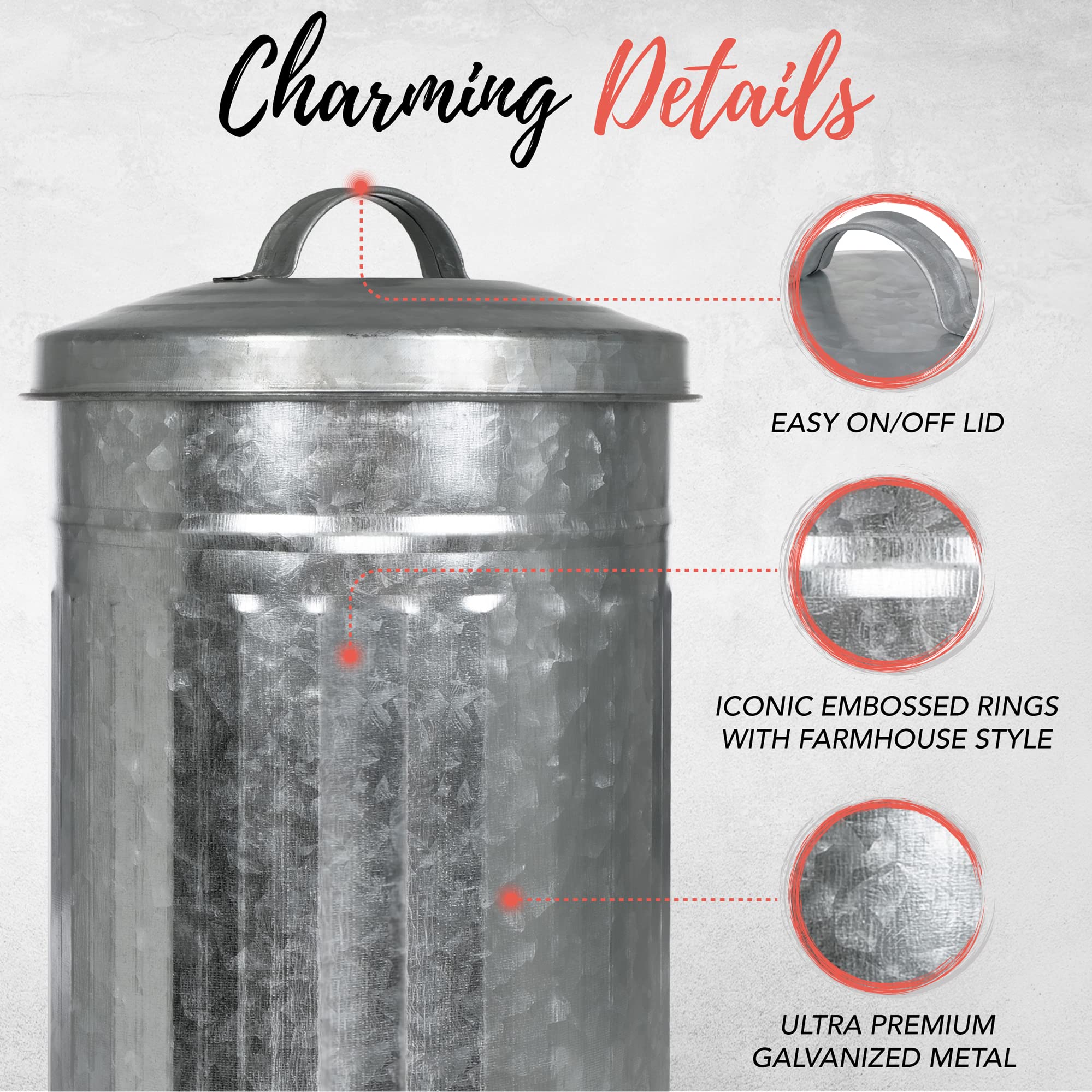 Autumn Alley Galvanized Toilet Paper Reserve Holder Canister with Lid