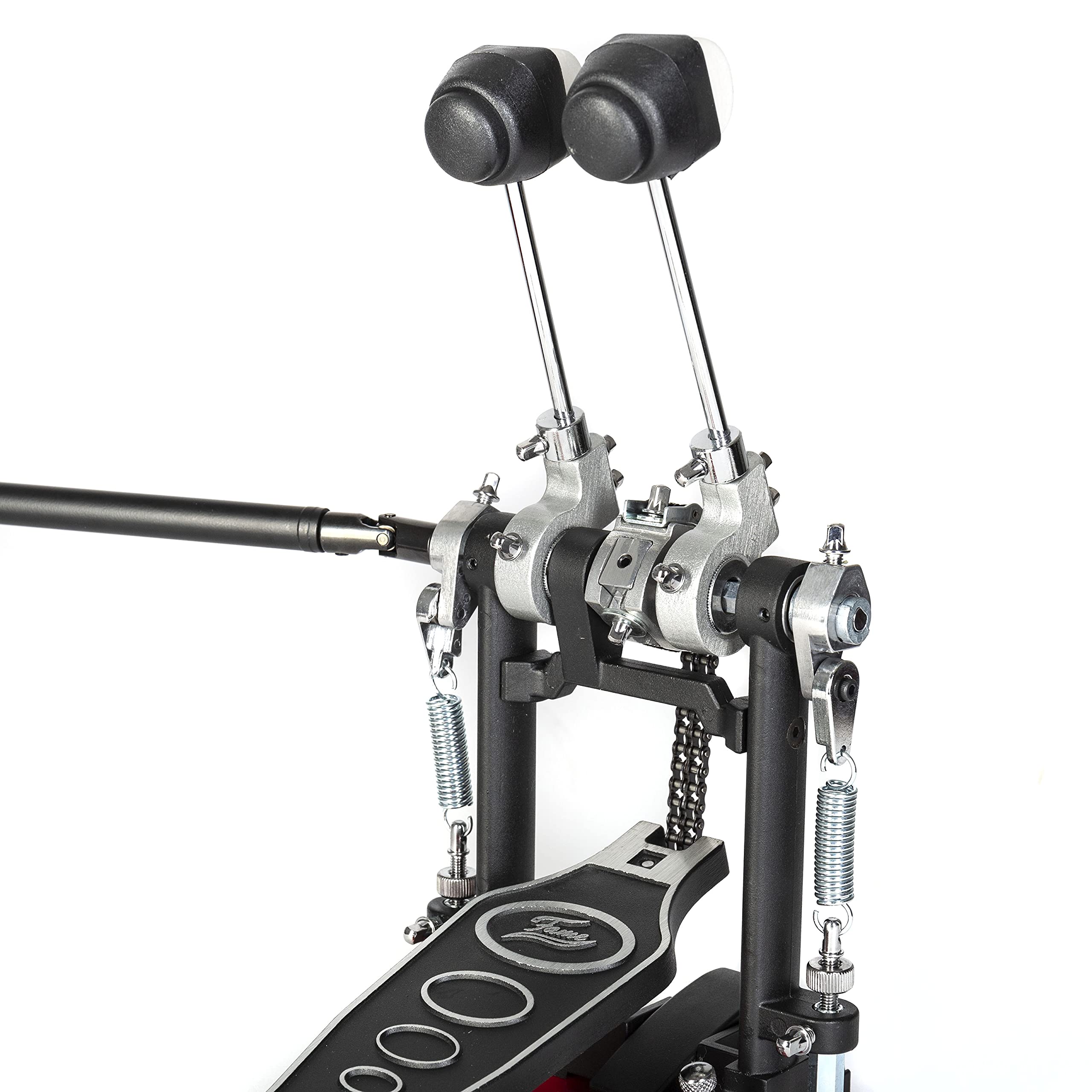 Fame Doppelpedal DFP9001, Double Bass, Double Kick Pedal, Drum Hardware, Filz Beater, einstellbare Federspannung