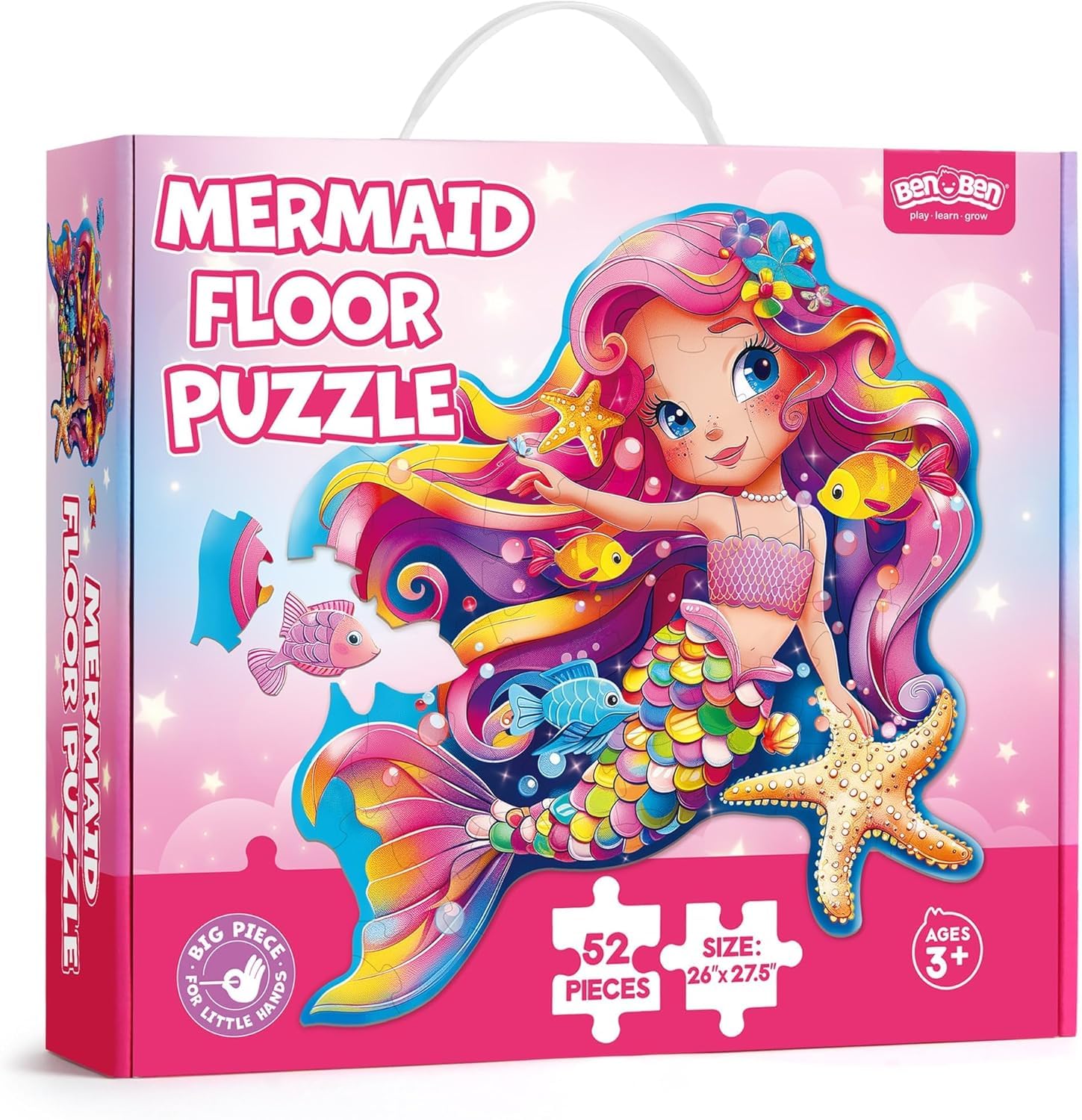 Puzzle Bambini 4 Anni XXL Sirene 52 Pezzi 66 x 70 cm Giochi Educativi 3-8 anni
