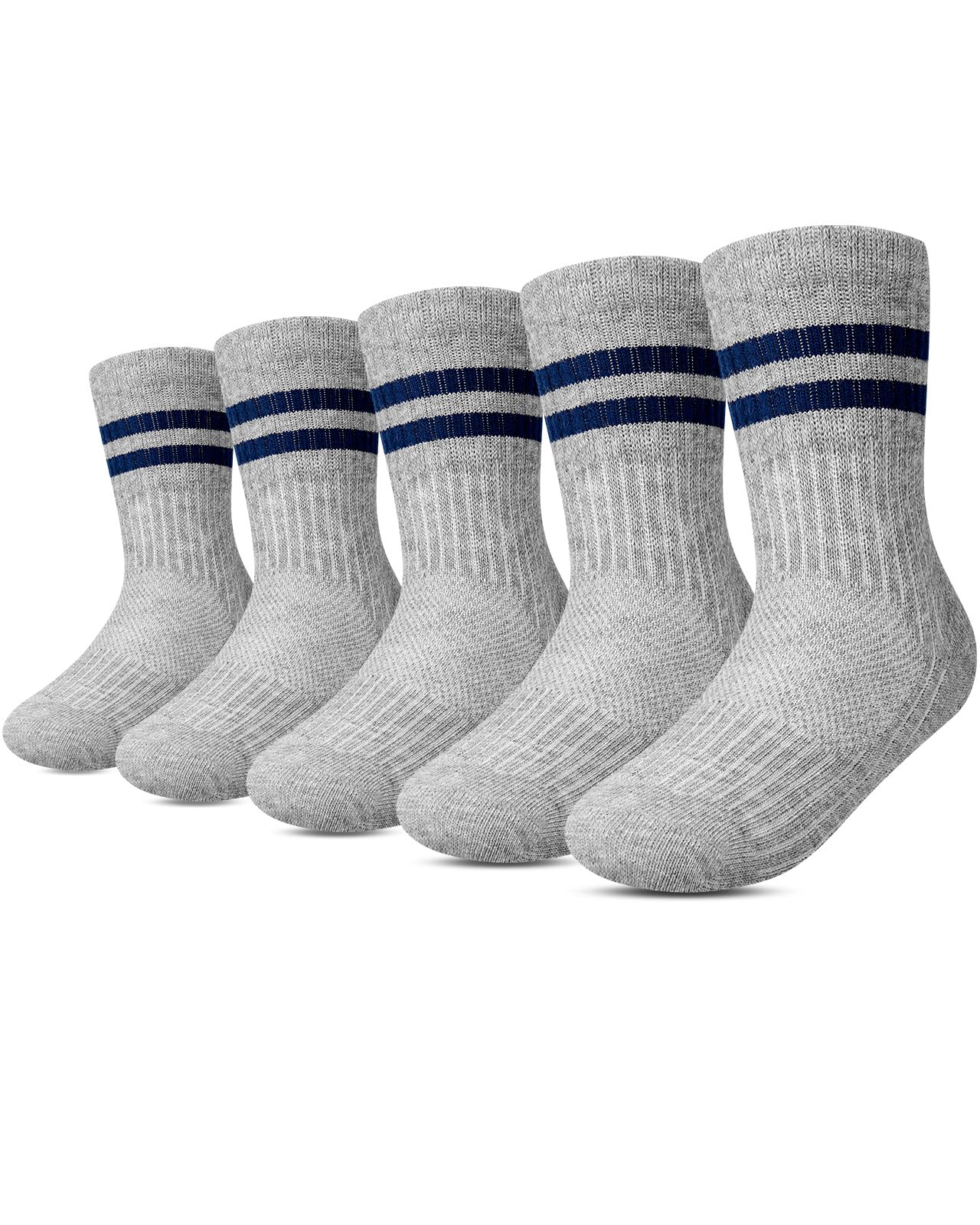Kyopp Socken Kinder Jungen und Mädchen Knöchelsocken Atmungsaktiv Sneaker Gestreift Crew Socks
