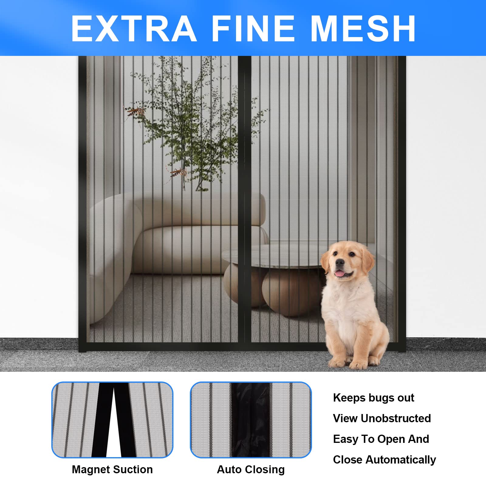 Mesh Curtain 72 X 230 Cm Durable & Breathable, Insects To Keep Bugs Out