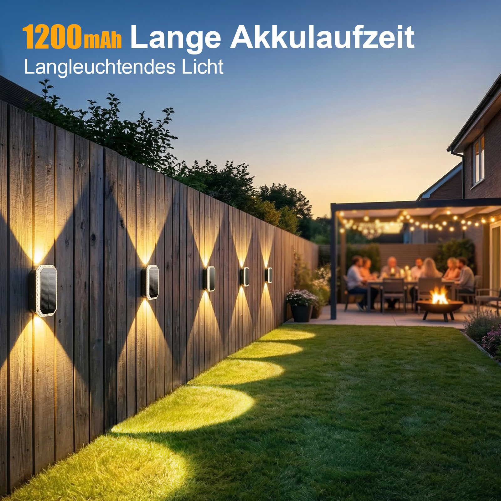 Solarlampen für Außen, Solar Wandleuchte Aussen Up and Down, Solarleuchten für Außen Wand Zaun Garten Winterfest IP65 Wasserdicht, 3 Lichtfarben Warmweiß Kaltweiß, 3000K/4000K/6500K, 4 Stück