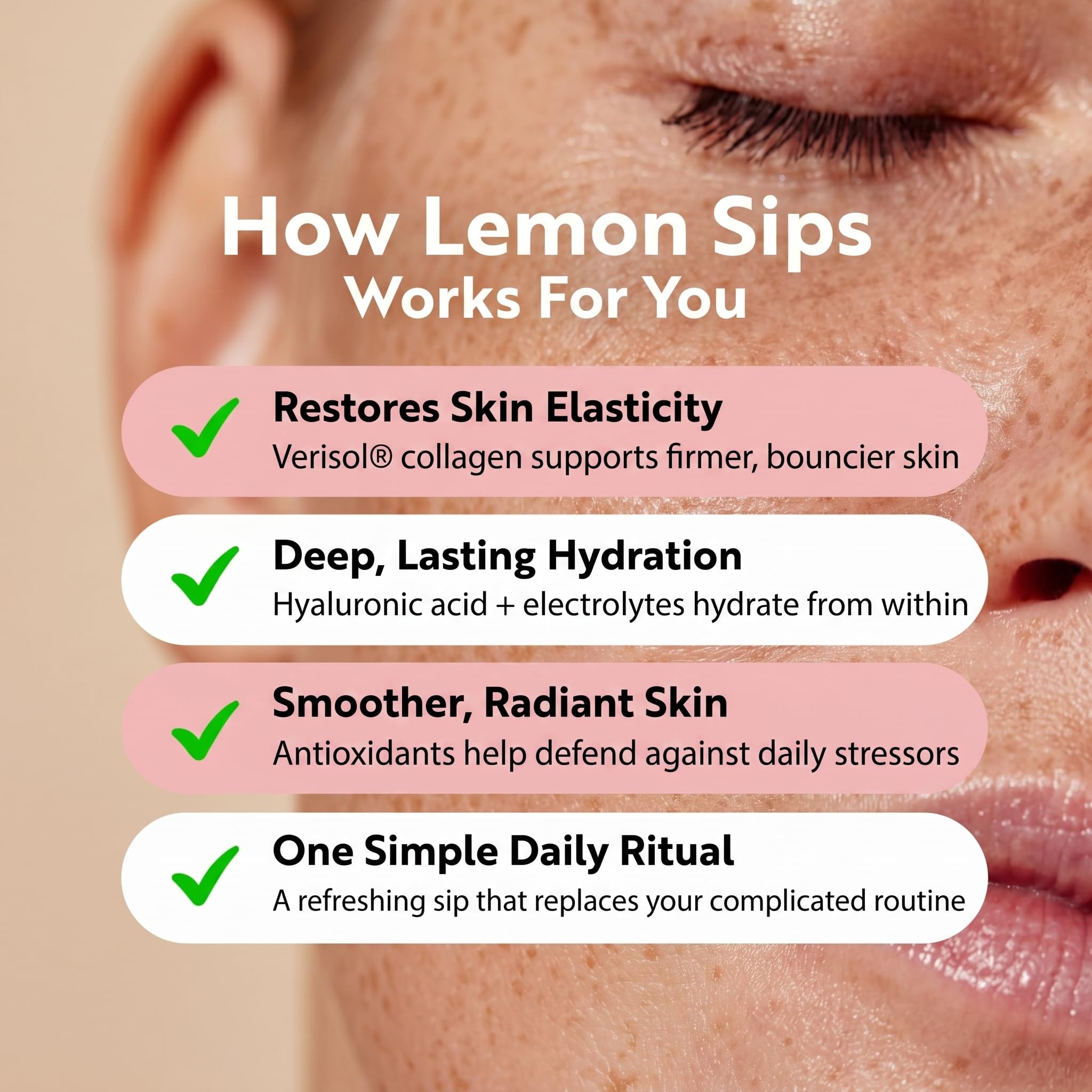 Dr. Kellyann Lemon Sips with Verisol Collagen Peptides, Dermaval & Hyaluronic Acid, Sugar-Free Hydrating Electrolyte Powder, Strawberry Lemonade Flavor, 30 Servings — Amazon image 5
