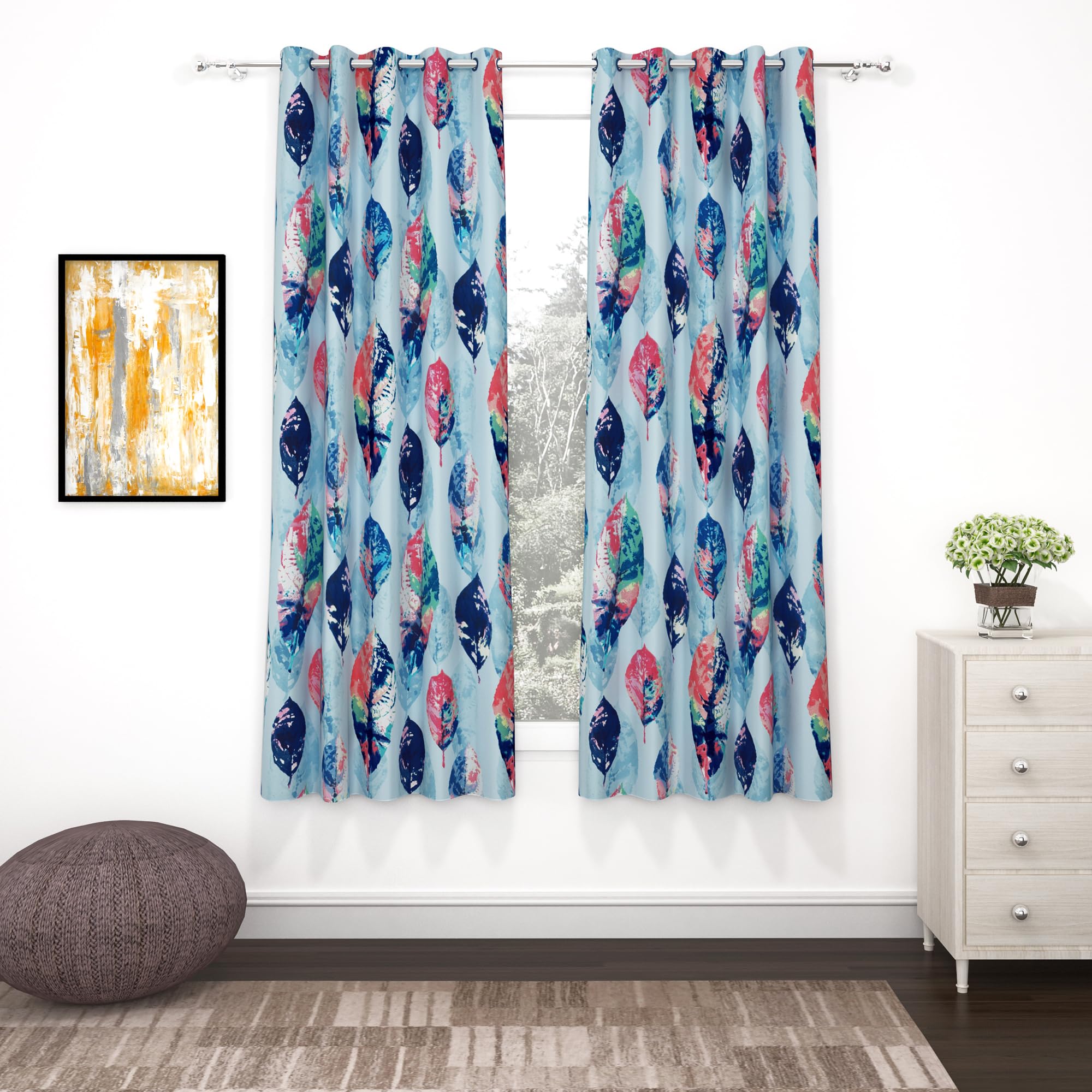 BEDSPUN Curtain Window - Raga Light Filtering Window Curtains 5 Feet Curtains for Home |Abstract| Aqua Blue| Polyester, Pack of 1 (B0CB17BBXT) Amazon Price History, Amazon Price Tracker