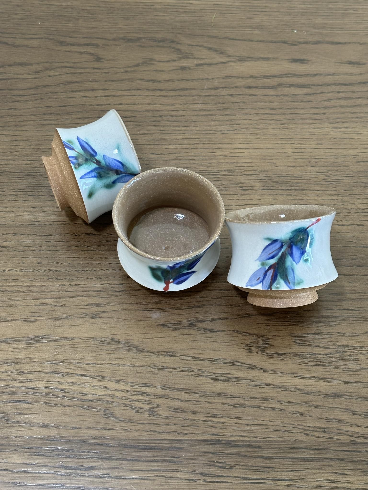 GAIABlossom Pottery Tableware Collection Blue Orchid Cappuccino Cup, White/Brown