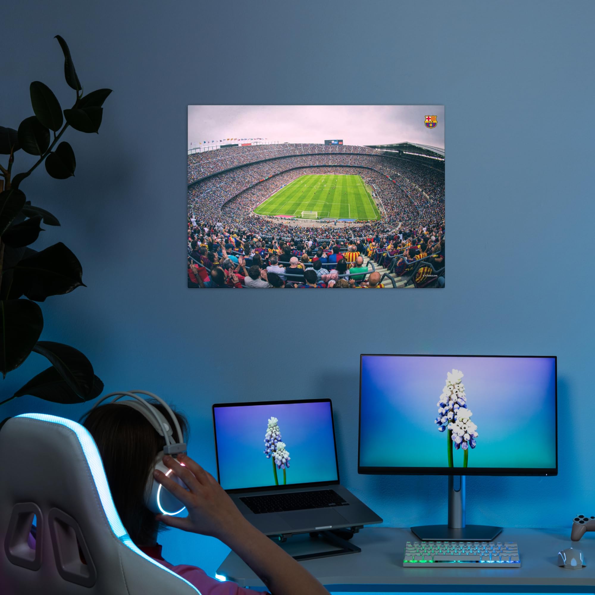 Displate - Poster in metallo – montaggio magnetico – FC Barcelona – Camp Nou – Sector view – Dimensione M – 32 x 45 cm opaco