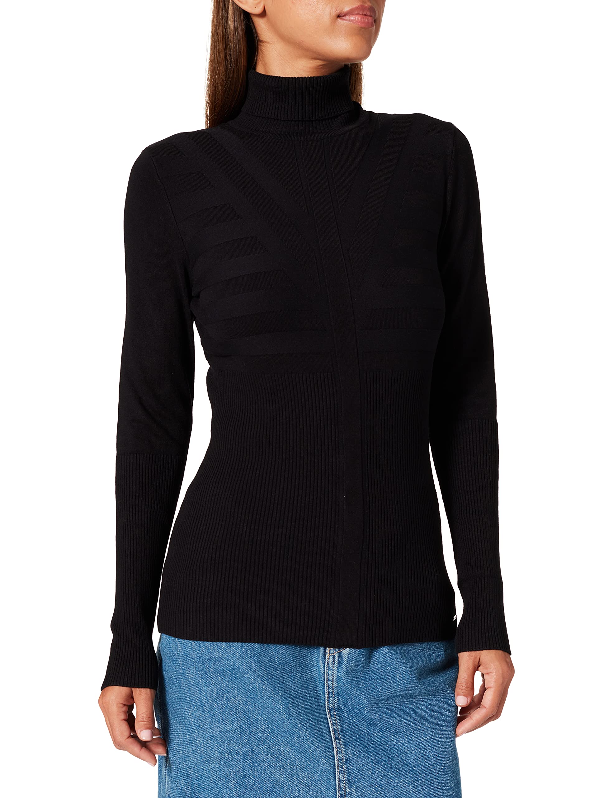 Morgan Fine Woman Gauge Long Sleeve 212-Metro Pull-Over, Black, Xs EU