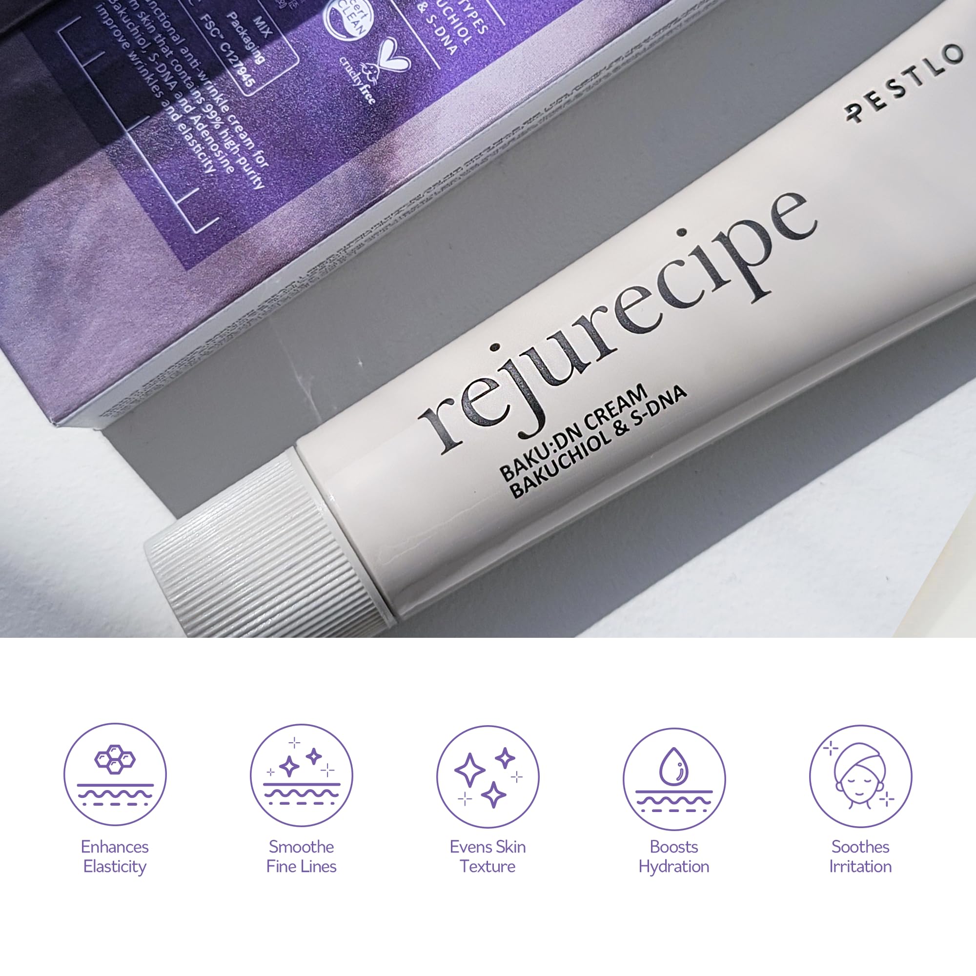 PESTLO PESTLE + ROAD Rejurecipe Baku:DN Cream, 1.01 fl oz, 30ml, Elasticity & Anti-Oxidant Care Cream, Bakuchiol, SDNA-PDRN - Image 4