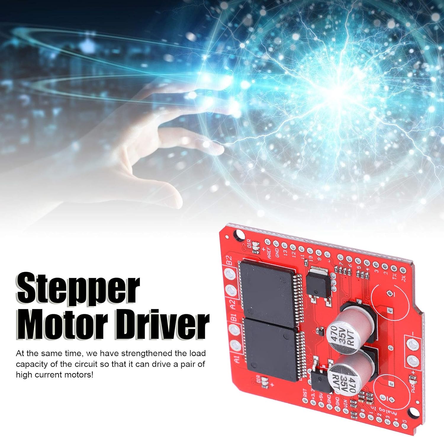 Eujgoov 30A Stepper Motor Driver Module for High Current Motors up to 16V Dual Motor Controller Accessory Robotics Automation Tools 12-16V DC Power Supply