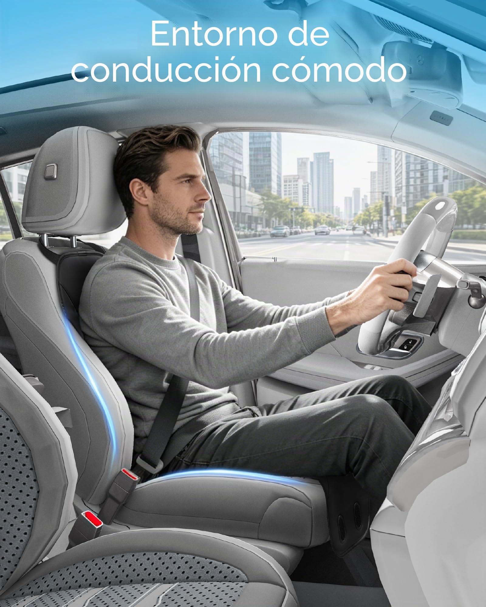 Cojín de Asiento para Coche con refrigeración líquida, 12V/24V Encendedor, 3 Niveles de refrigeración, Universal | Cojín de refrigeración activo para asiento de coche, 12 V-24 V, silencioso, para coche, SUV, camión
