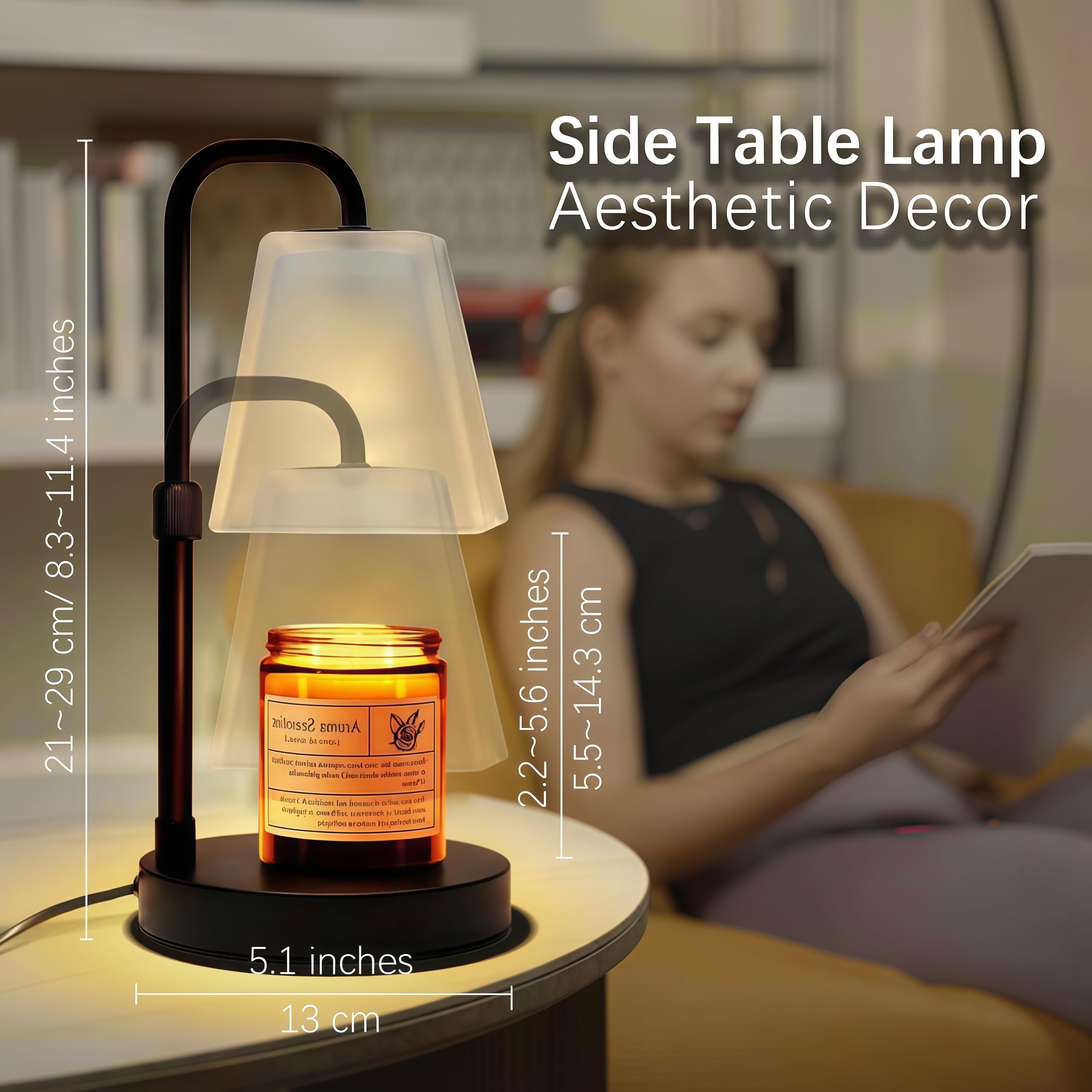 QUIGO Kerzenwärmer Lampe für Duftkerze im glas, Candle Warmer Lamp Home Decoration Dimmbare Kerzen mit Timer Lampe Schlafzimmer, Elektrische Table Lamp Bedside Mama Geschenk Freundin