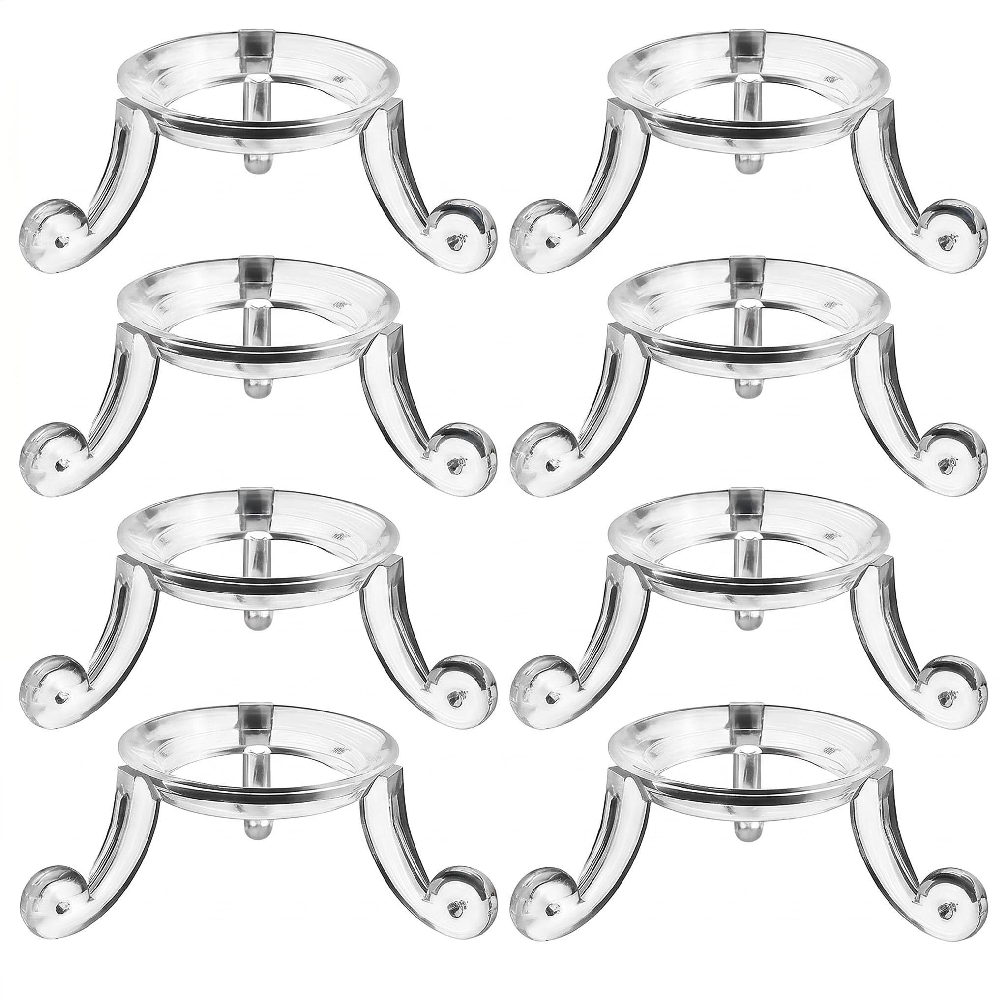 RevpoltIQ 8Pcs Crystal Ball Stand 2.4" Clear Acrylic Sphere Stand Base Holder Transparent Crystal Display Stands for Glass/Ornament/Paperweight, Desk Shelf Decoration for Home Office