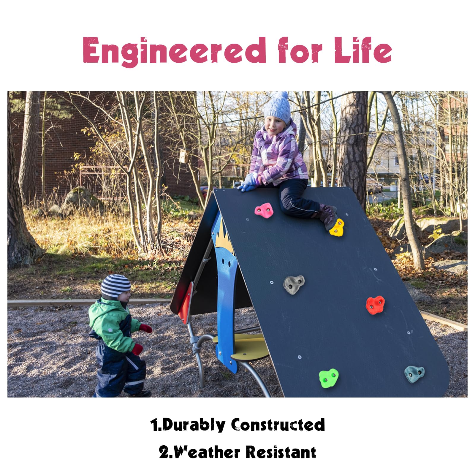 IFOYO Rock Climbing Holds, 20 Large Climbing Rocks for Indoor Outdoor Playground Set for Kids Over 4 Years Support 132lbs 60kg,Bright and Dark Color