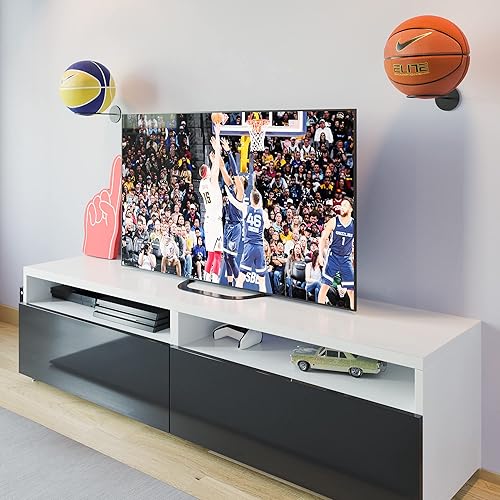 Miniatura 7 de Wallniture Palla Ball - Juego de 2 estantes de almacenamiento para montar en la pared, para pelotas de fútbol, voleibol, fútbol y baloncesto, para