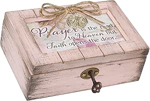 Cottage Garden Lord Rejoice Singing Blush Pink Distressed Locket Music Box Plays How