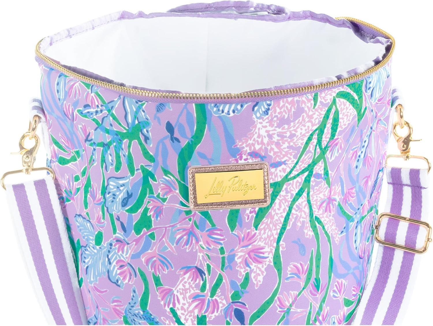 Lilly Pulitzer Insulted Backpack Cooler Large Capacity, Pink/Blue Portable Soft Cooler Bag for Picnics, Beach, Pool, Hiking, Seacret Escape - Image 2