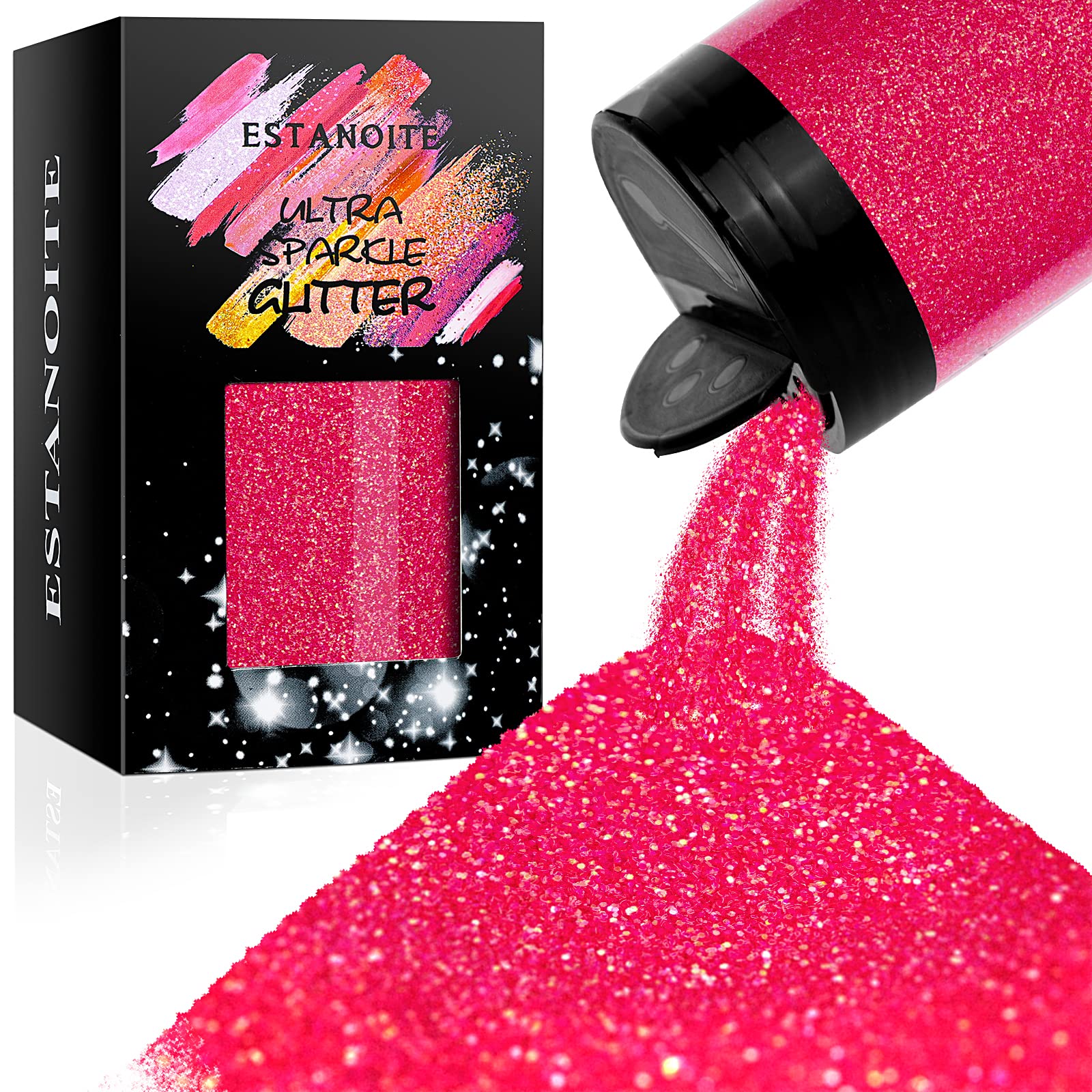 Iridescent Ultra Fine Glitter Powder 7.41Oz/210g Rainbow Resin Glitter PET Flakes Crafts Sequins Epoxy Chips Flakes for Tumblers Slime Making (Ruby