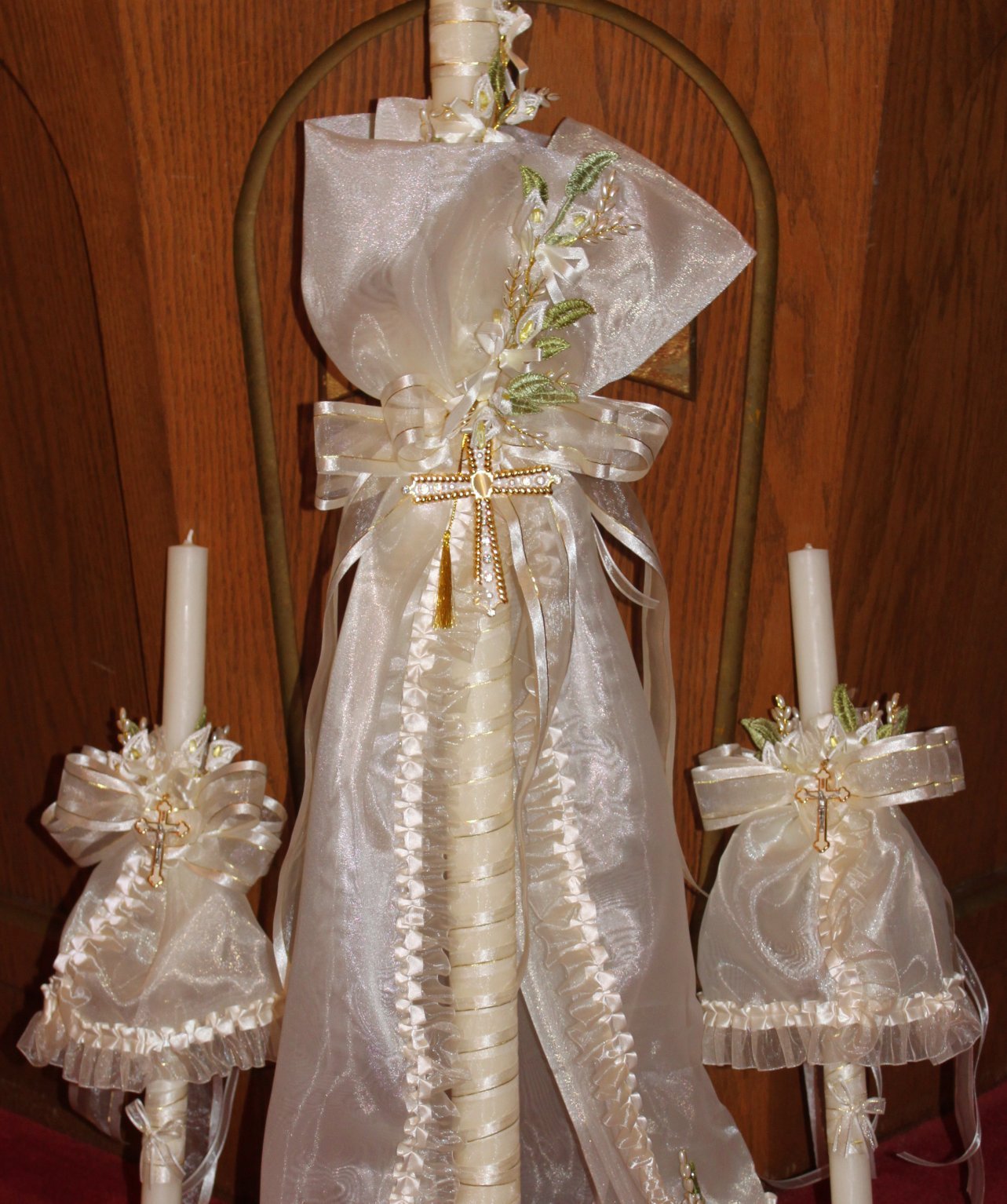 Baptism and Christening Greek Candles Baptism Lambatha/Lambada Baptism Candle Set