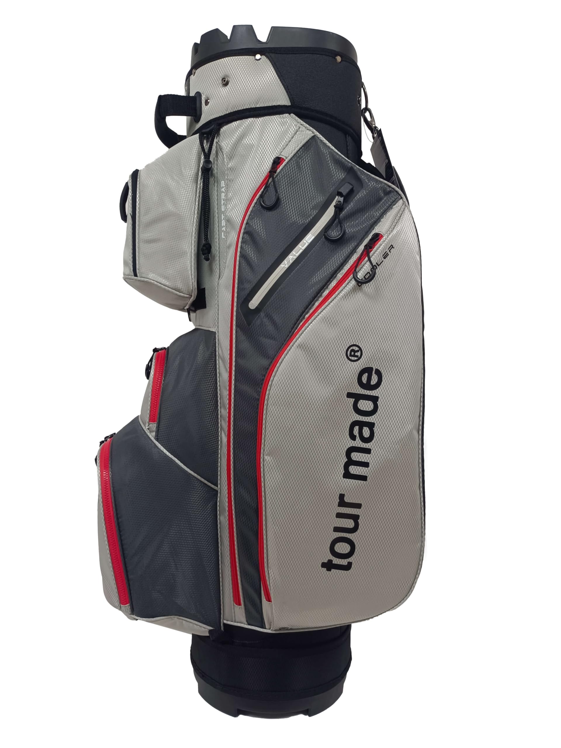 Tour Made Sac de Golf I Hommes & Femmes I Nombreuses Poches I Pas de cliquetis de Raquettes grâce à l'organiseur I 14 Compartiments Raquettes continus I Grand Sac Isotherme