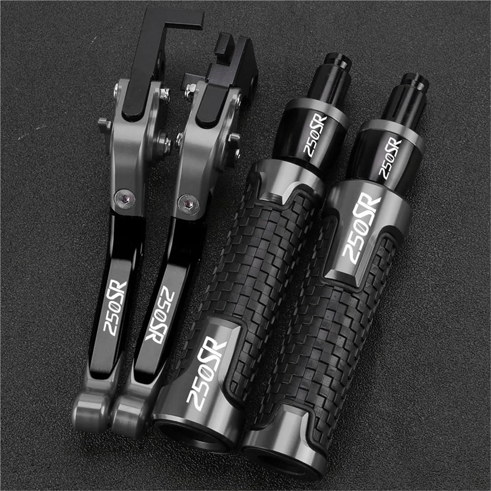 GQUIKGW Replace Motorcycle Extendable Brake Clutch Levers Handlebar Handle Grips Ends Caps for CFMOTO 250SR 250 SR 2017-2025(Black3)