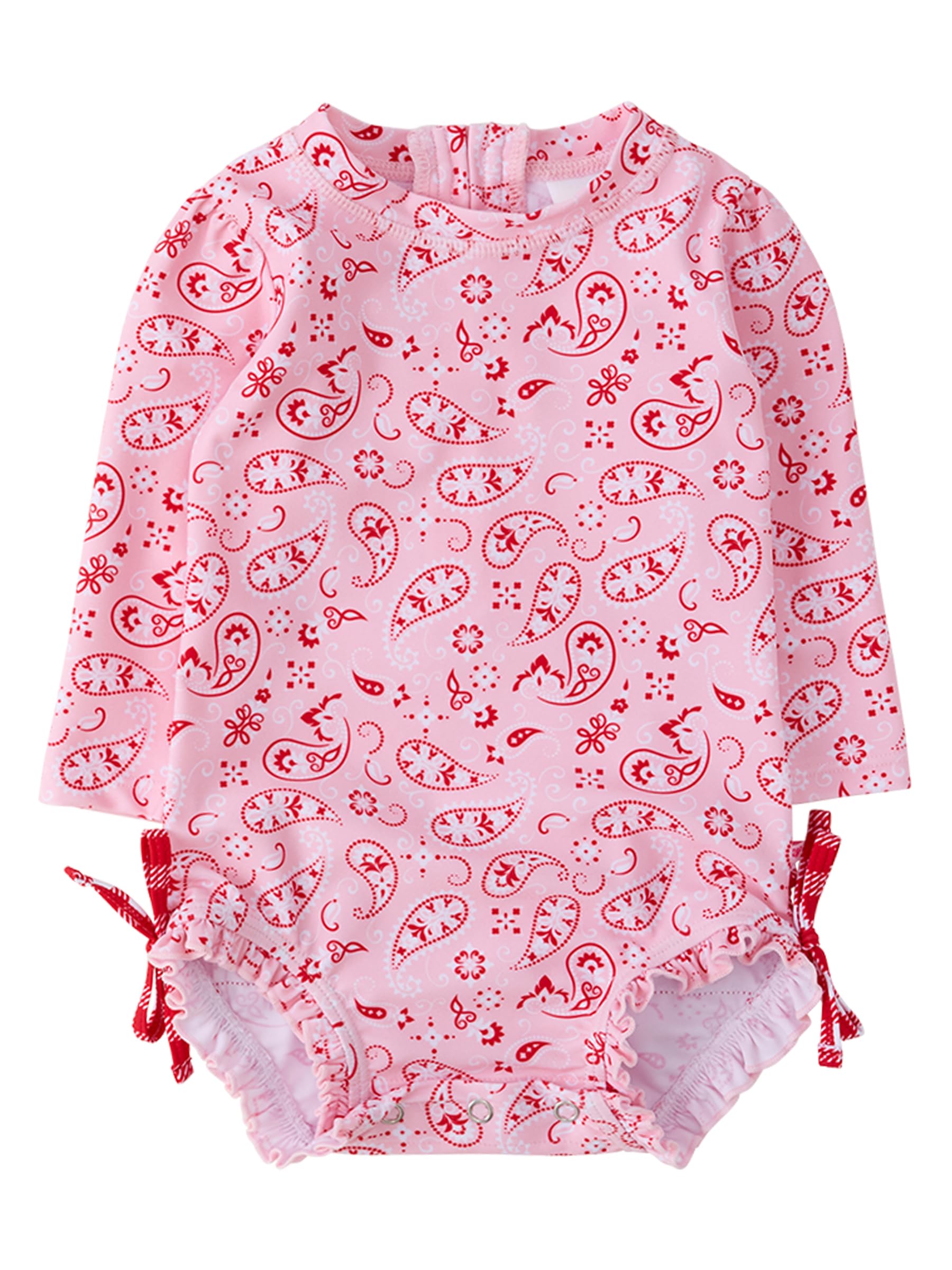 RuffleButts Baby Girls Novelty Baby One Piece - Rash Guard Swimsuit UPF 50+