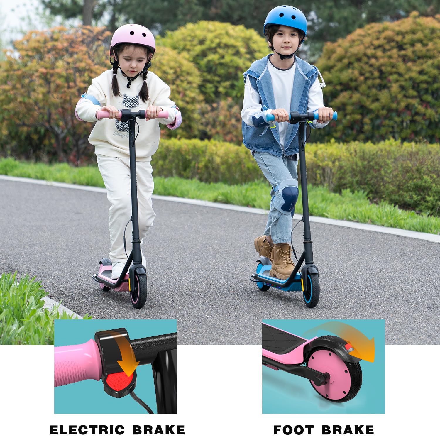 EVERCROSS E6 Monopattino Elettrico Bambini dai 6 ai 12 Anni, Tre Modalità Velocità, Batteria Alta Capacità 21,6V/5,2AH, Motore 150W, Velocità Sicurezza 8-16KM/H, Autonomia 15KM, Leggero e Portatile