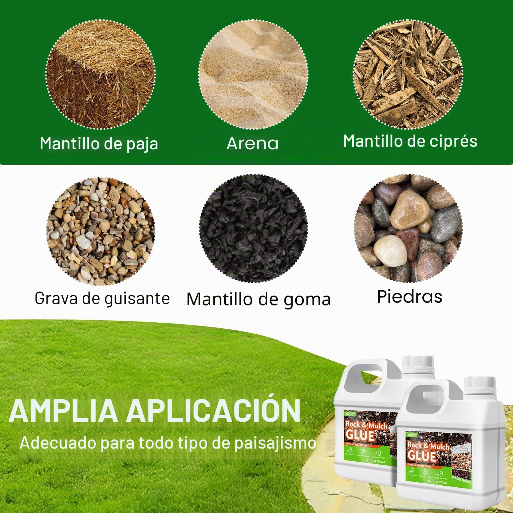 Pegamento de grava de 2 l, extra fuerte para piedra/Grava – Sellador de piedras aglutinante para piedras de piedra, uso universal para paisajismo, caminos de jardín, placas de terraza, grava