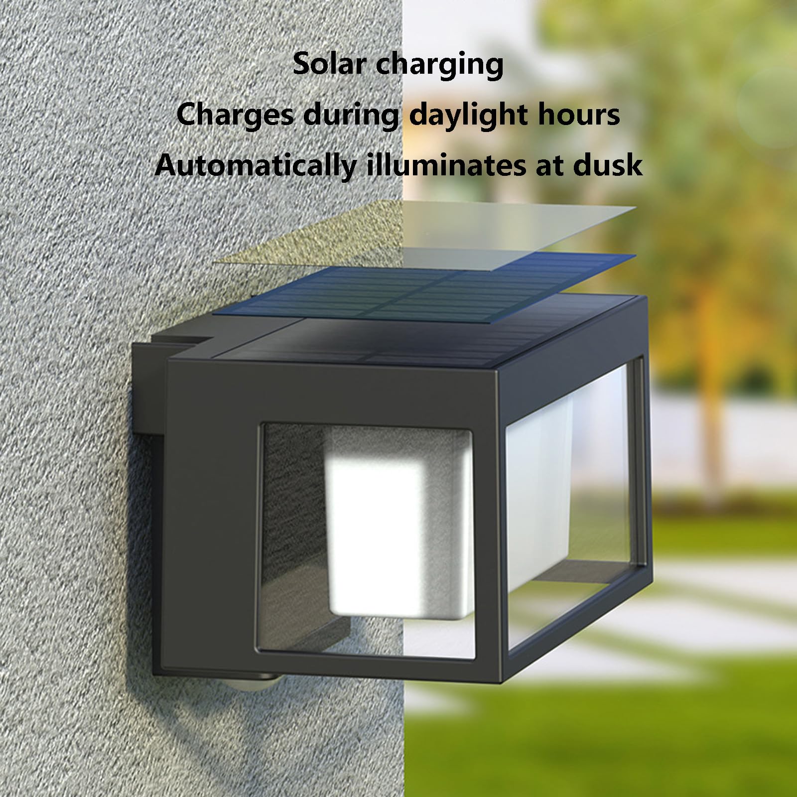 LED Solar Exterior Apliques de Pared con Sensor de Movimiento Lámpara de Pared Solar Recargable Iluminación de Pared Impermeable IP65 para Jardín Valla Patio (Luz Cálida,2 Piezas)