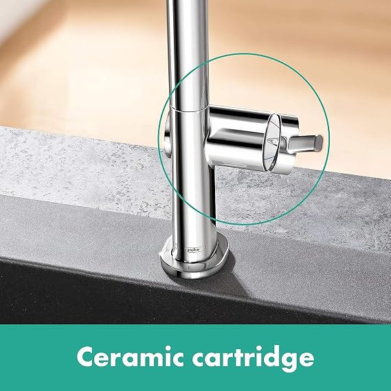 hansgrohe Talis M54 - kitchen tap with pull-out spray, 1 spray, kitchen sink tap with spout height 270 mm, kitchen mixer tap with swivel spout, chrome, 72808000