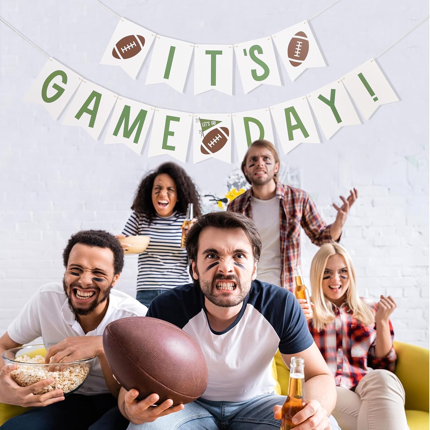It's Game Day Banner - Football Theme Party Decorations,Game Day Football Garland,Sports Birthday Holiday Hanging Decorations,Sports Party Banner Photo Backdrop - Image 3