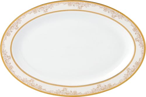 Miniatura 2 de Lorren Home Trends Juego de vajilla de porcelana de hueso 'Chloe' de 57 piezas (servicio para 8 personas), color dorado