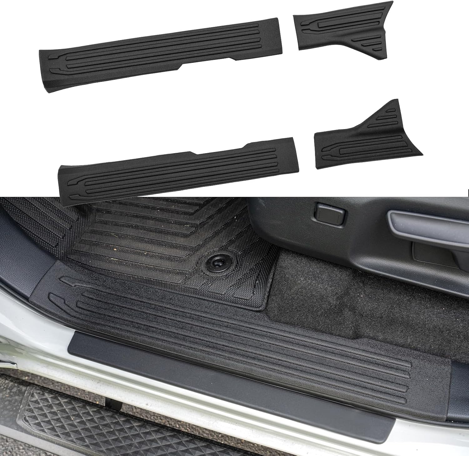 Door Sill Protector Compatible with 2025 2026 Toyota 4Runner Inner Step Protector Side Edge Step Guard Car Door Dust Shield Cover for 4 Runner Exterior Accessories (Inner 4PCS)