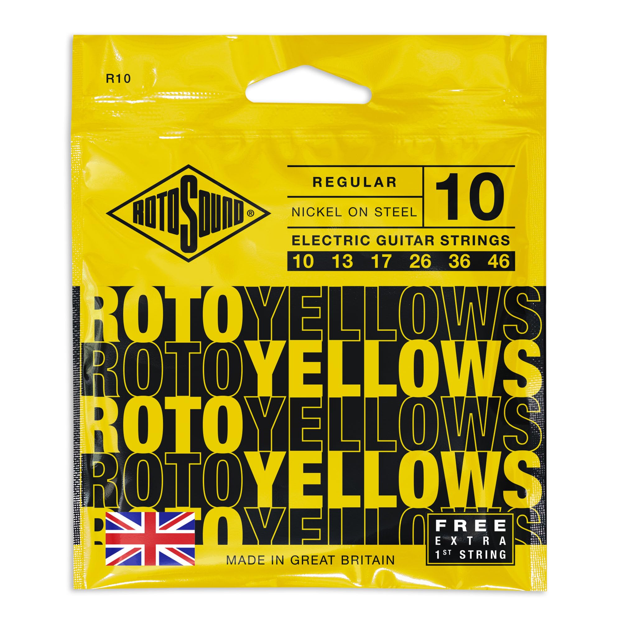 Rotosound R10 Roto Yellows Regular Electric Guitar Strings (10-46)