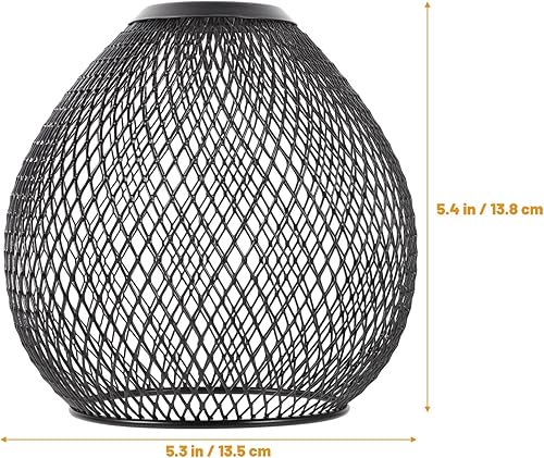 Miniatura 5 de Happyyami Pantalla hueca de hierro forjado, malla de alambre, cubierta de luz colgante, pantalla de lámpara de techo, pantalla de bloqueo de luz,