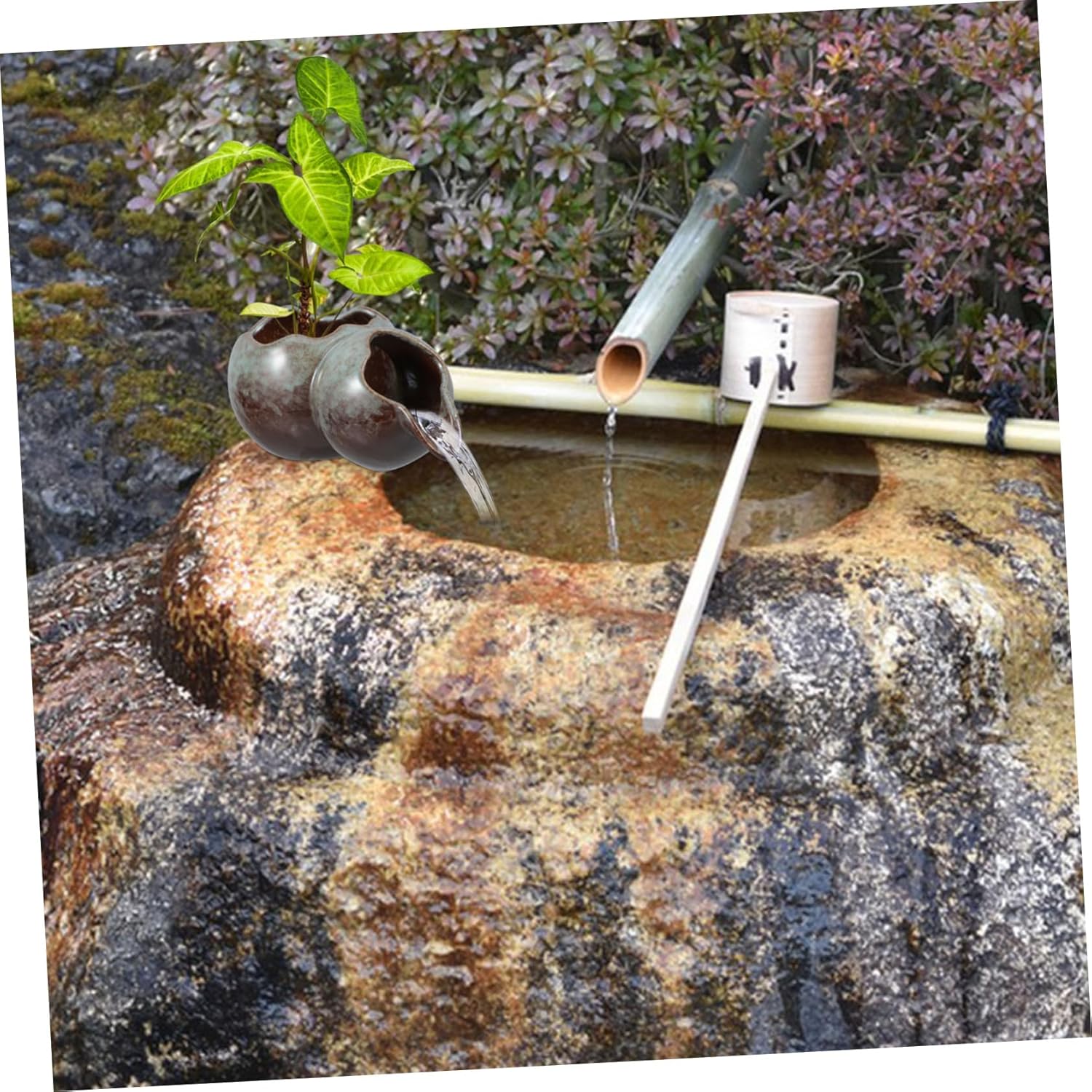 UPKOCH Ceramic Waterfall Fountain Spitter Decorative Water Feature Spout for Aquariums Small Ponds and Gardens Smooth Design for Relaxing Atmosphere Accessory