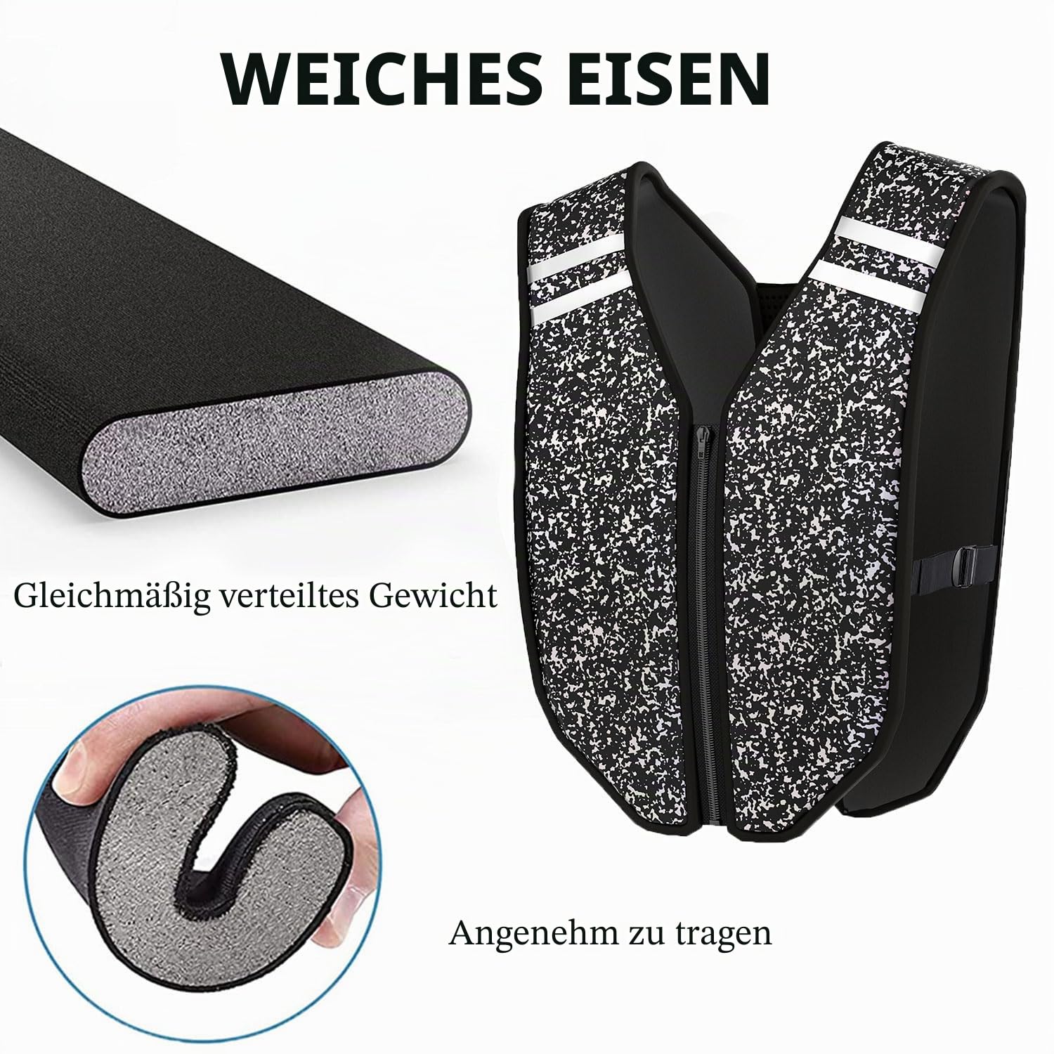PROIRON Gewichteweste mit Reißverschluss,Wasser Abwaschbare Trainingsweste, Weighted Vest mit Sicherheits Reflexstreifen Für Tägliches Krafttraining,Nachtläufe,3 kg / 5 kg / 8 kg /10kg