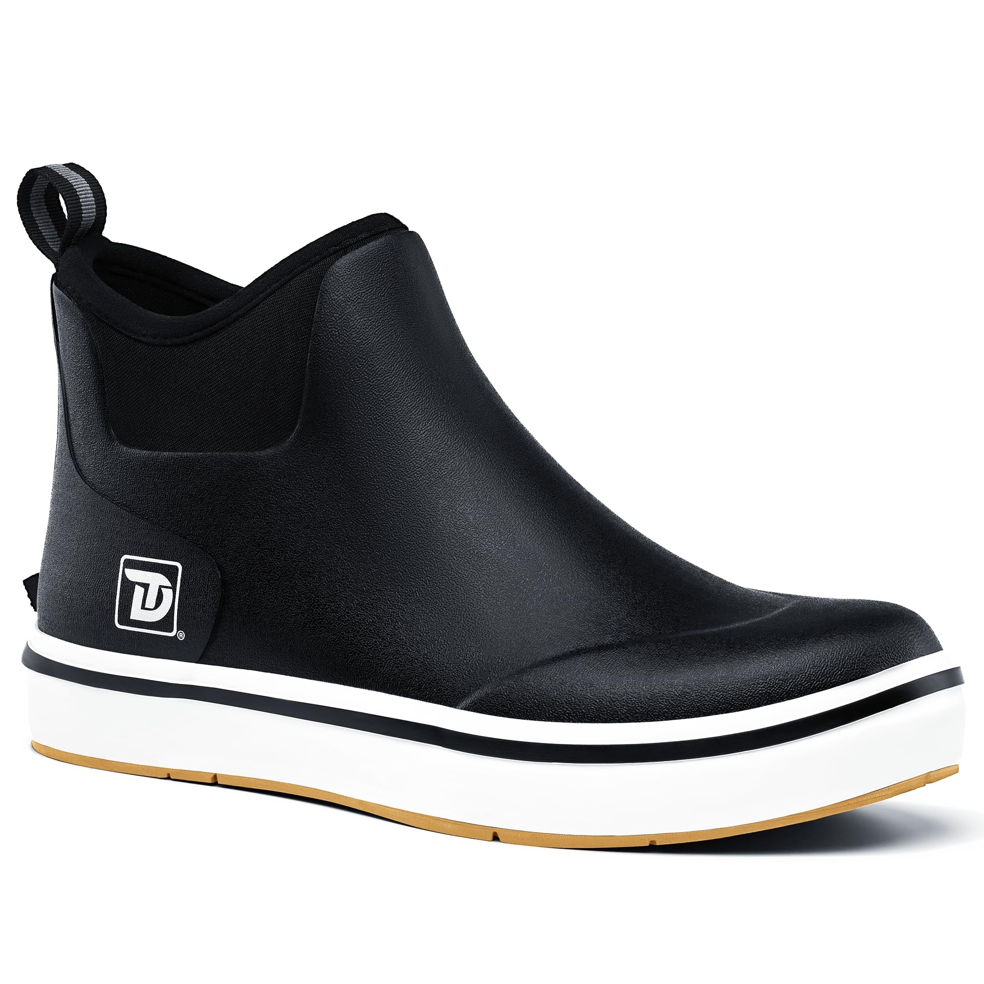 Mens Deck Boots, Waterproof Rubber Fishing Rain Boots, Anti-slip Short Ankle Shoes for Outdoor Fishing, Boating, Size 5-14