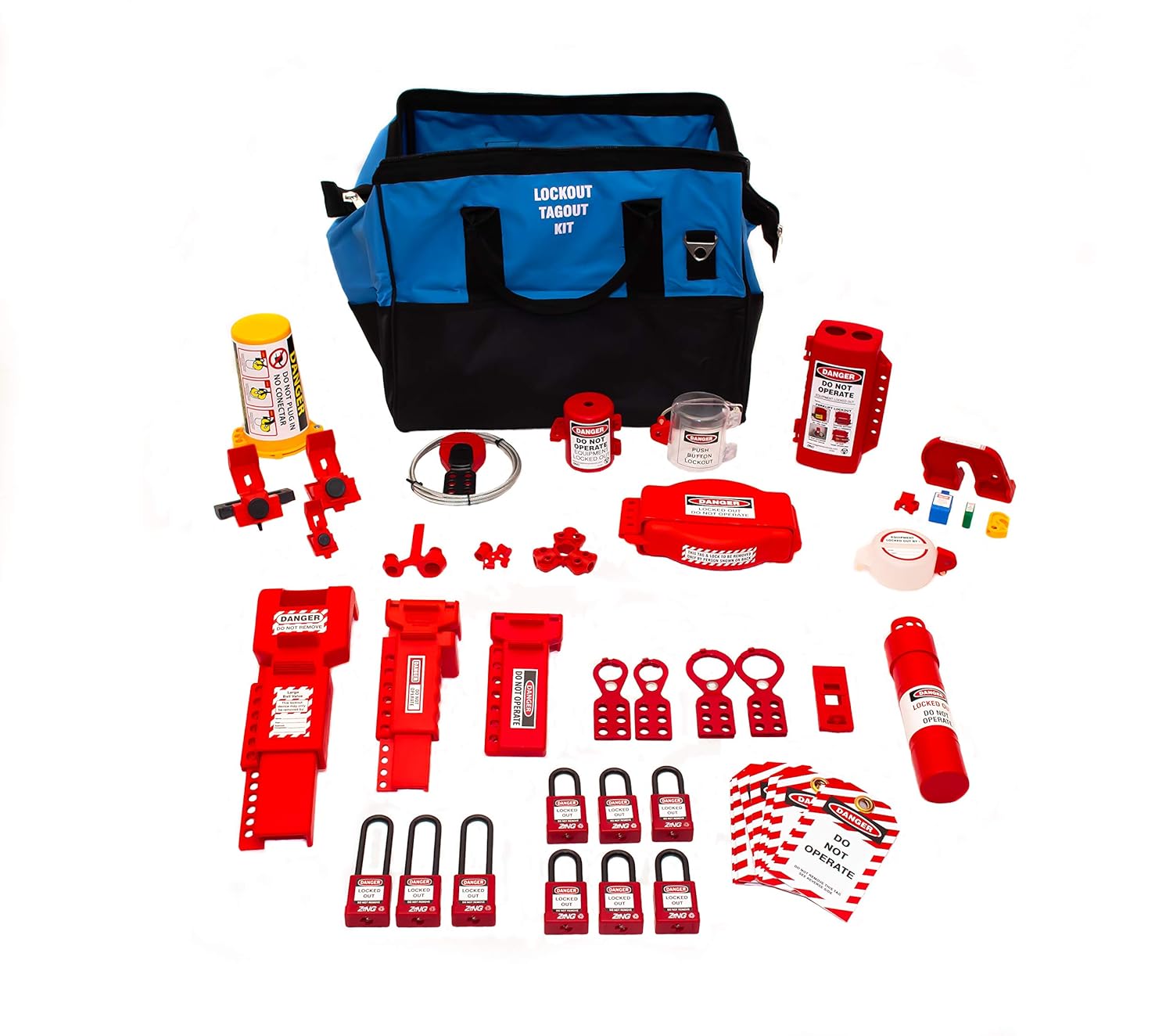Zing Green Products Maintenance Department Lockout Bag Kit, Blue