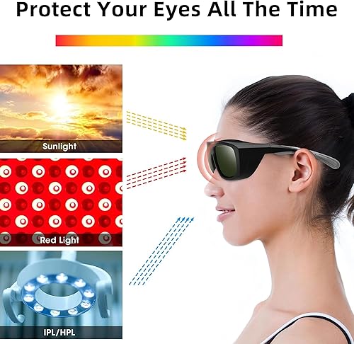 Miniatura 4 de Alsenor IPL 200nm-2000nm OD5+gafas de seguridad láser gafas de terapia de luz roja para bronceado gafas y tratamiento de depilación láser protección