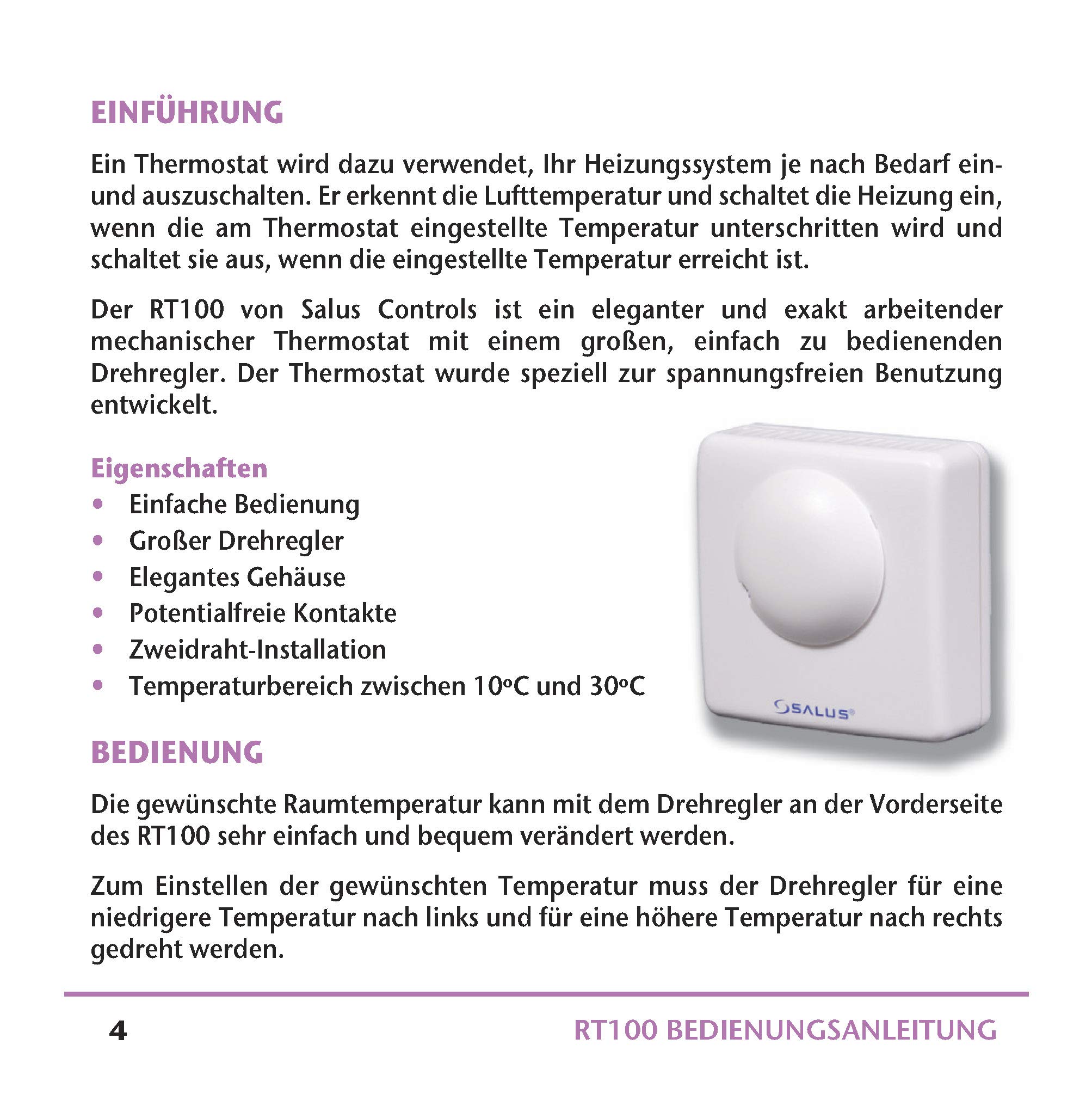 Salus RT100 Mechanical Room Thermostat, White : Amazon.co.uk: DIY u0026 Tools